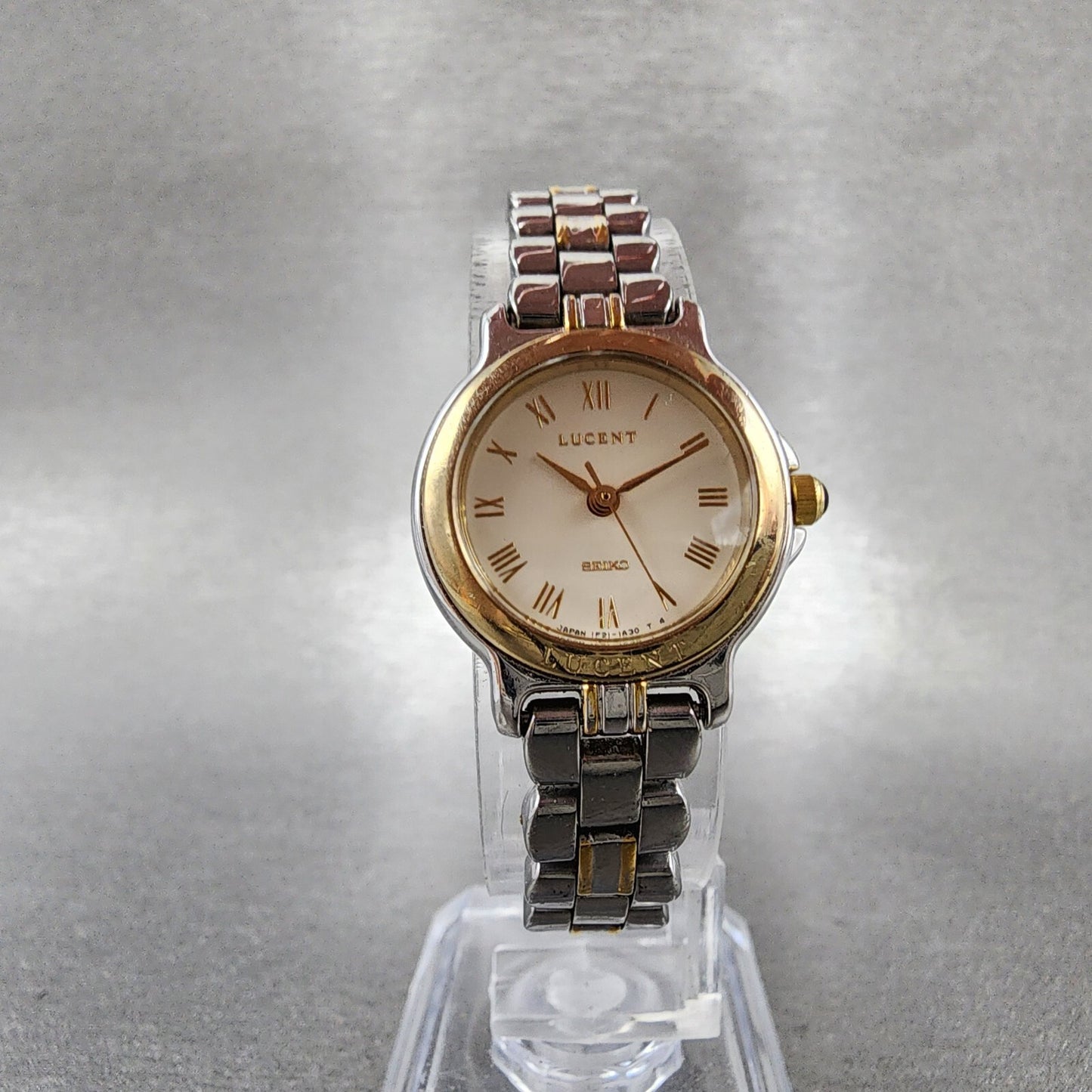 Seiko Lucent Watch Women 22mm Cream Dial Two Tone 1f21-0g80 New Battery