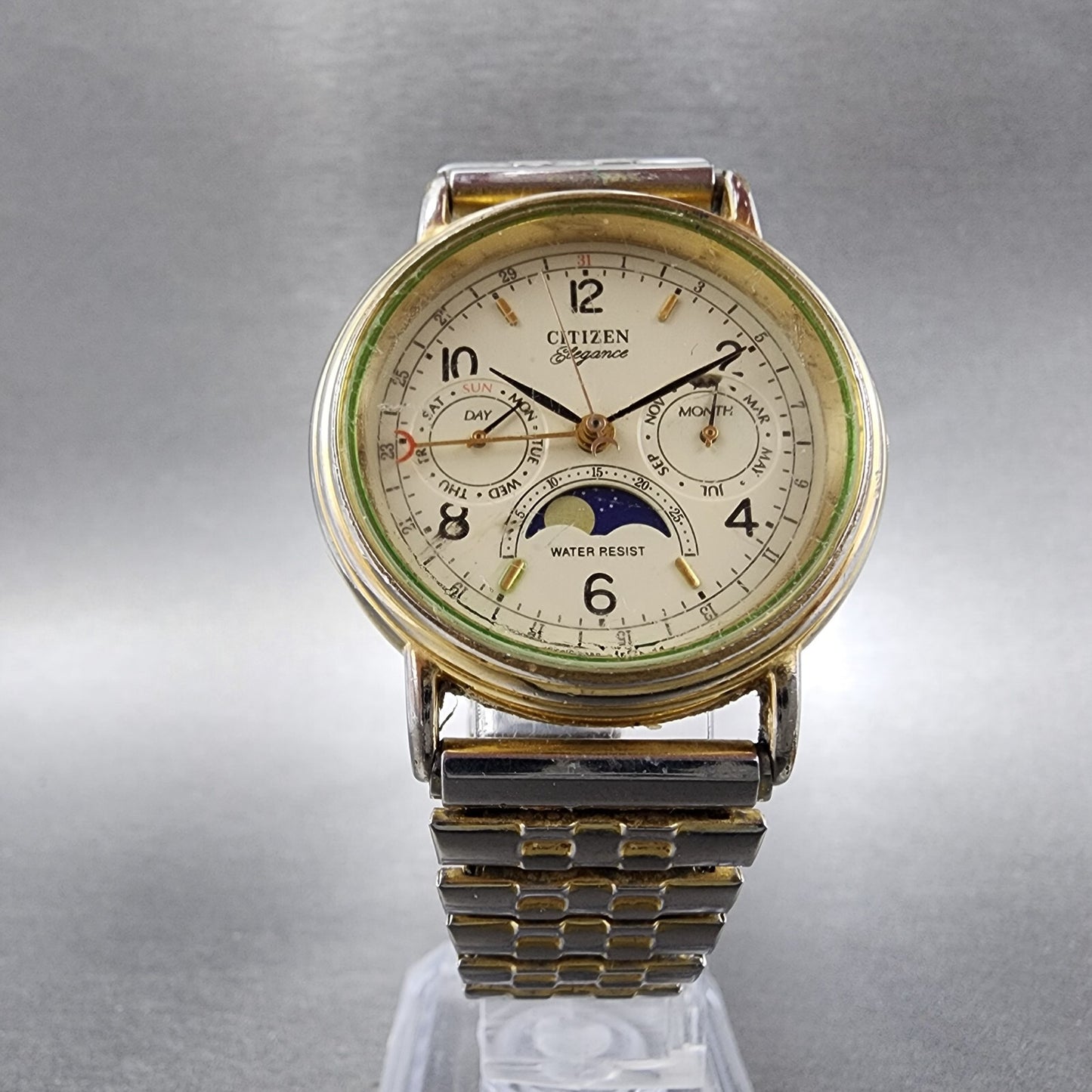 Citizen Elegance Moonphase Watch Men 35mm Cream Dial Gold Tone 6350-G30241 PARTS