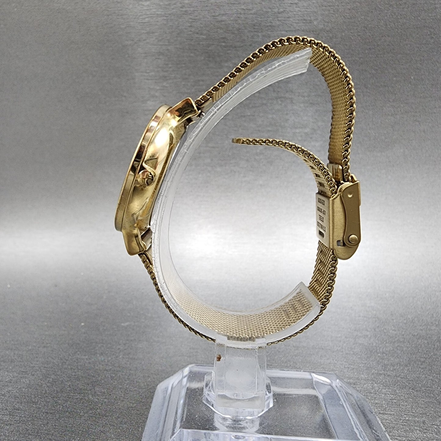 Skagen Ancher Watch Women 30mm Silver Dial Gold Tone Round SKW2477 New Battery