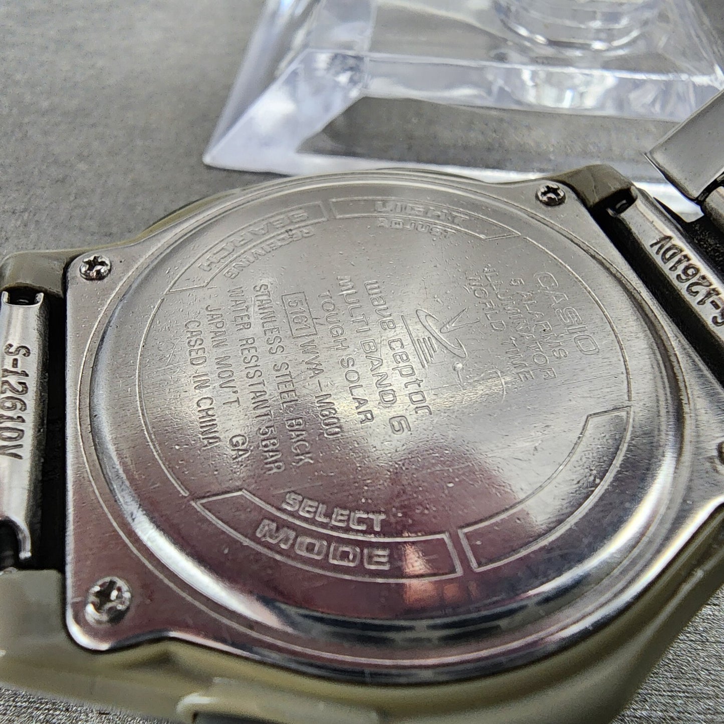 Casio Wave Ceptor Solar Watch Men 42mm White Dial Analog Digital Steel Runs