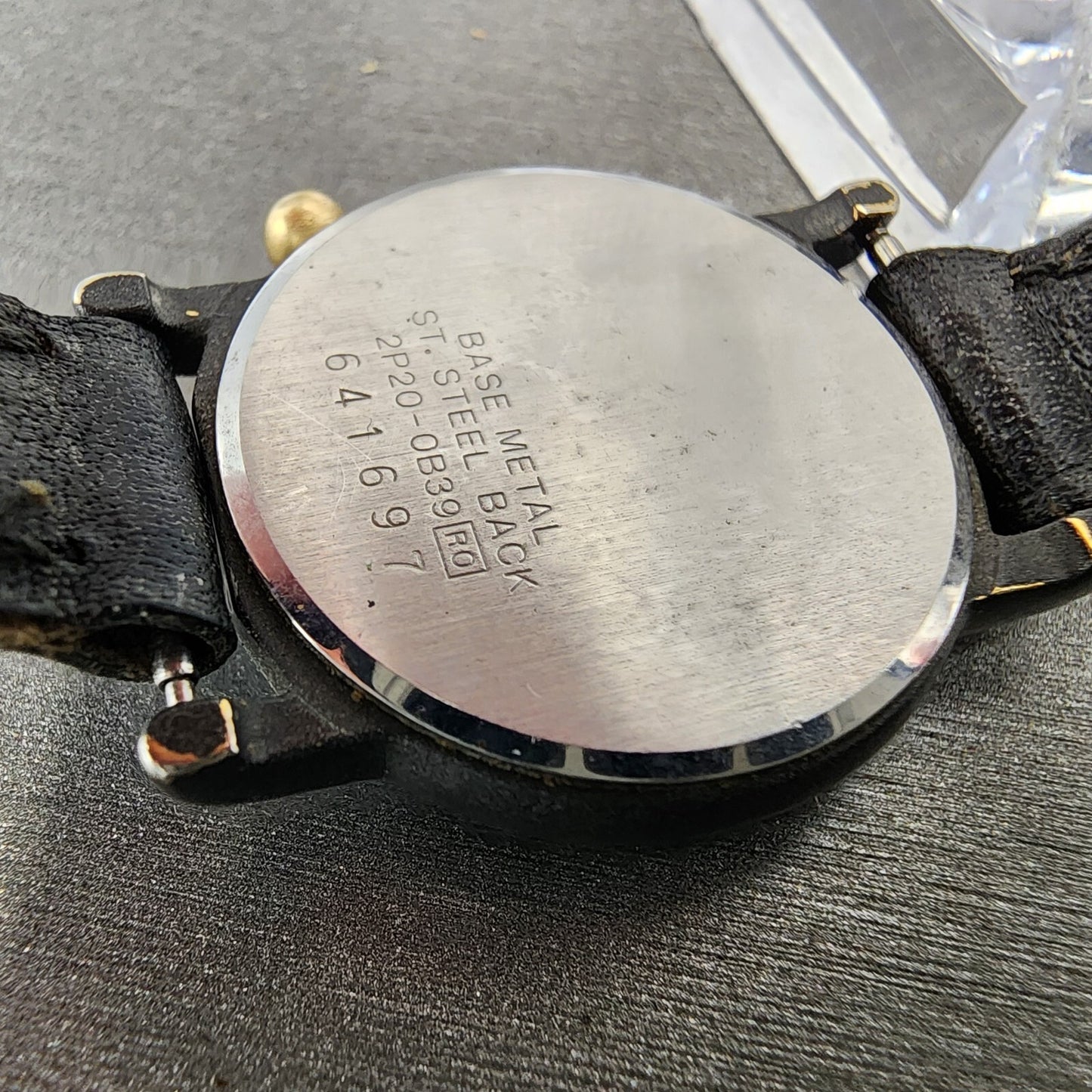 Seiko Watch Women 25mm Gray Dial Black Tone Round 2P20-0B39 New Battery VTG