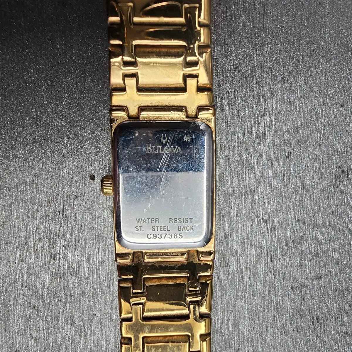 Bulova Tank Watch Women 15mm MOP Dial Gold Tone Rectangle 97Y00 New Battery10