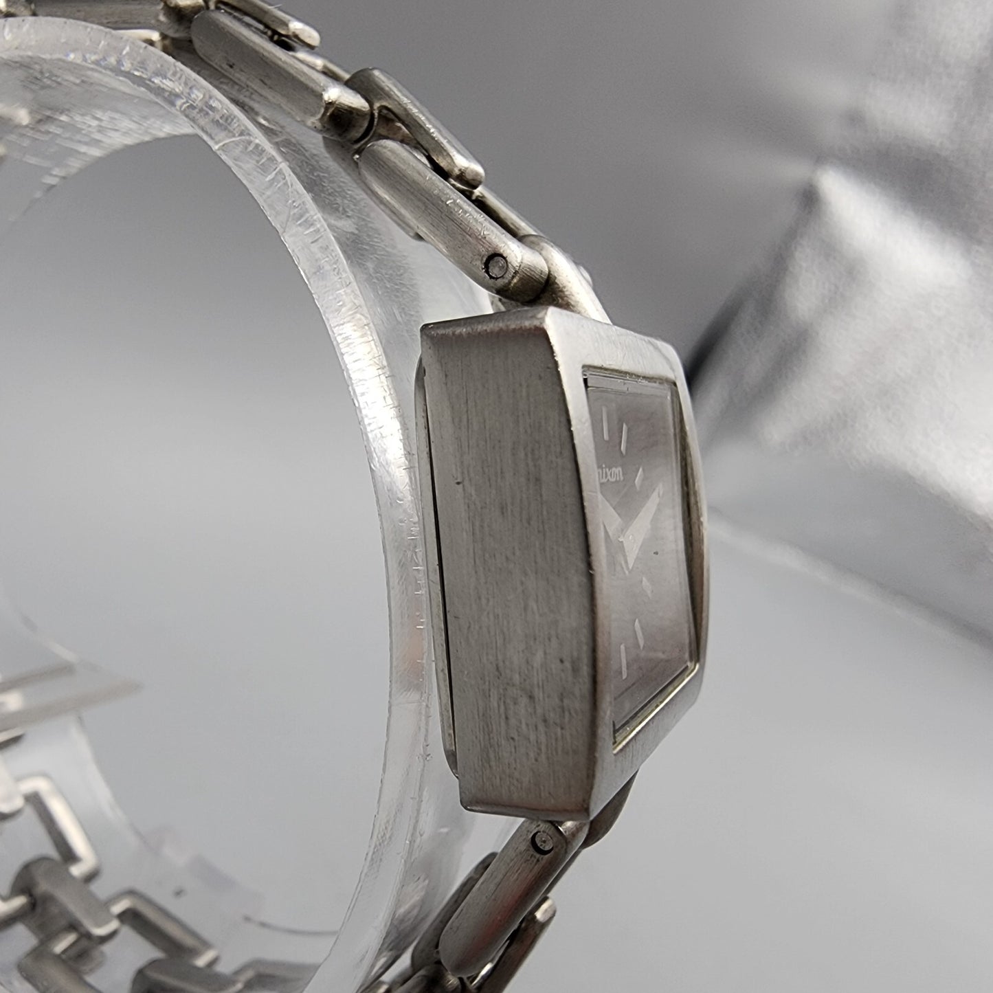 Nixon The Charm Watch Women 19mm Black Dial Silver Tone Square New Battery