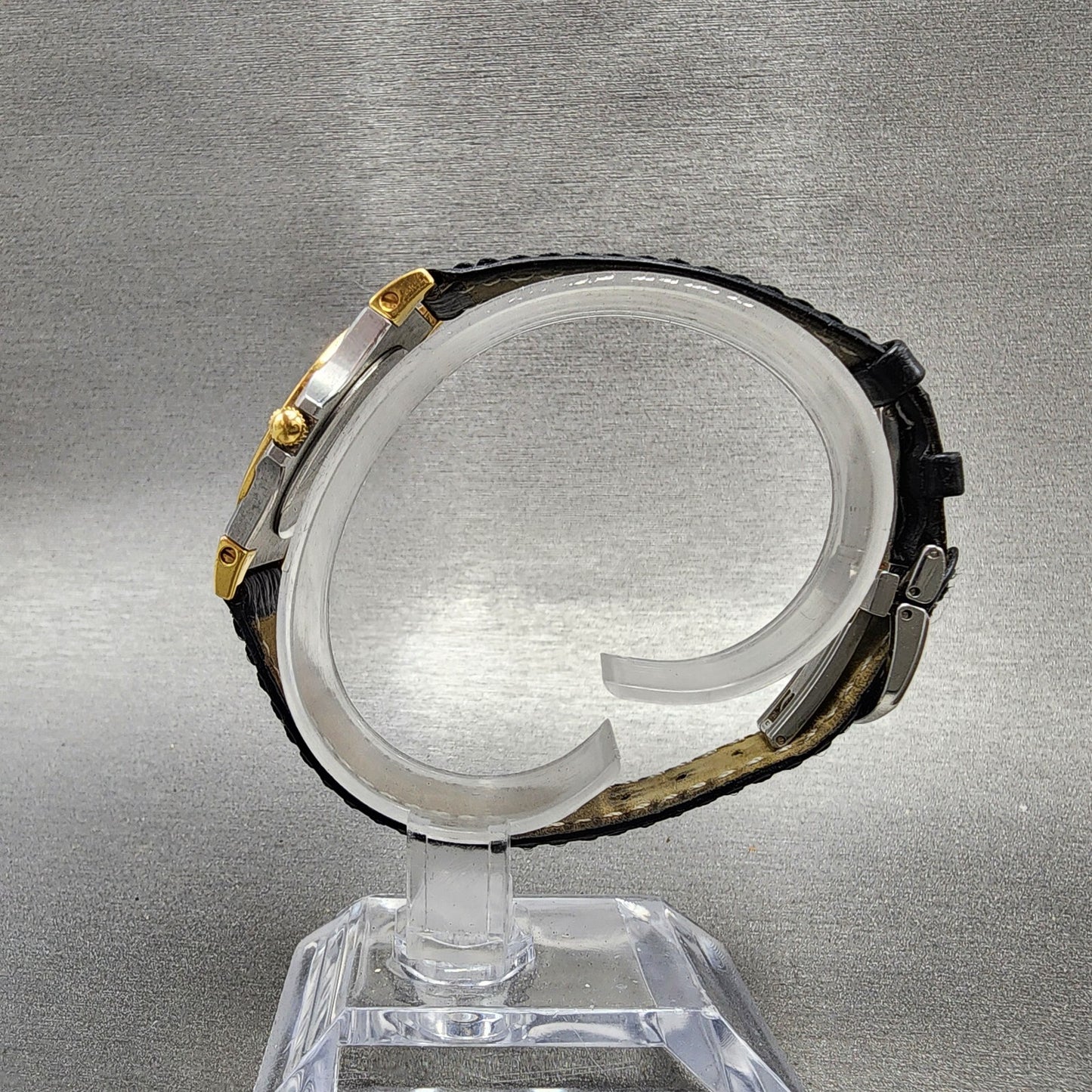 Movado Museum Watch Women 28mm Black Dial Two Tone Round NO Crystal New Battery