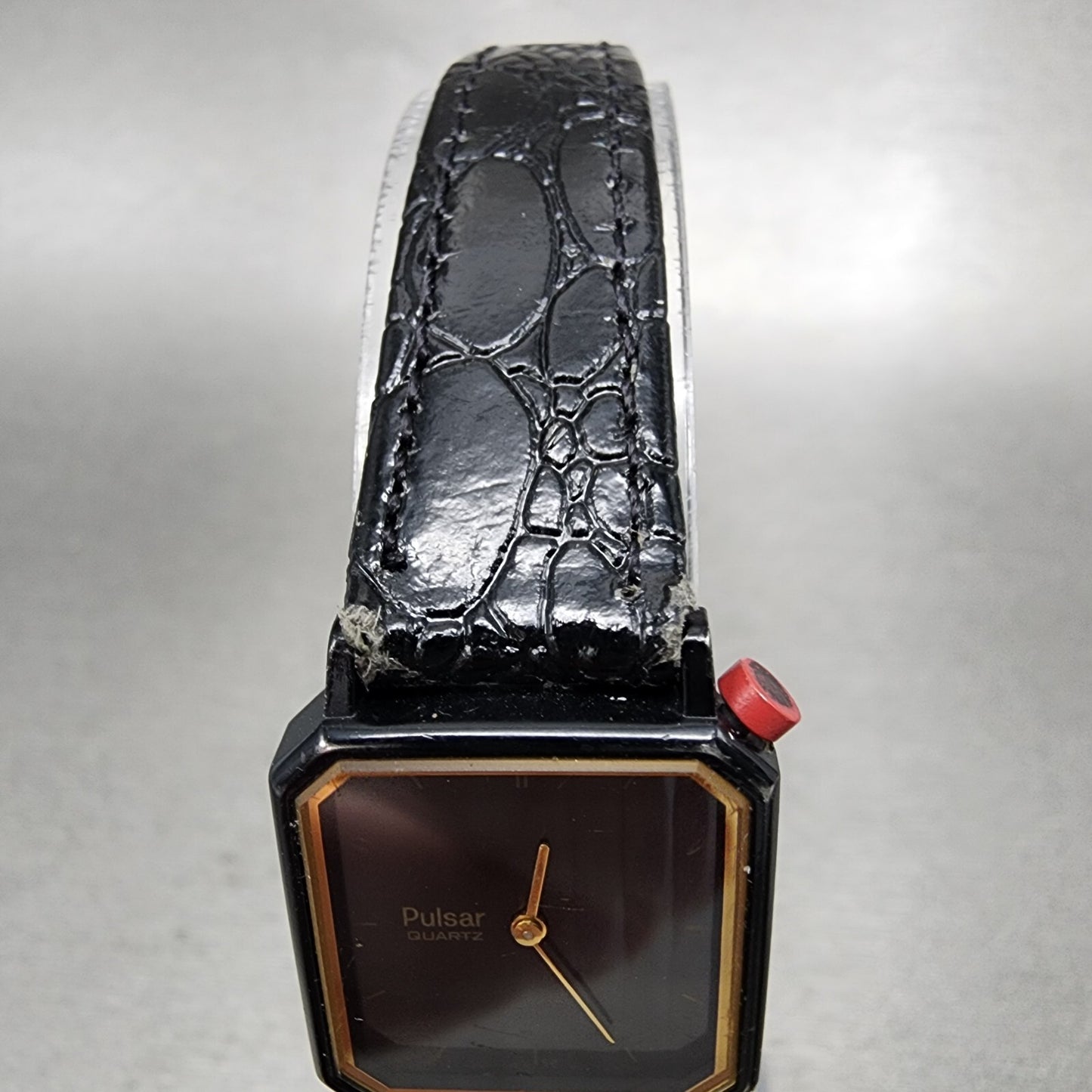 Pulsar Watch Women 20mm Black Dial Black Tone Octagon V232-5930 New Battery