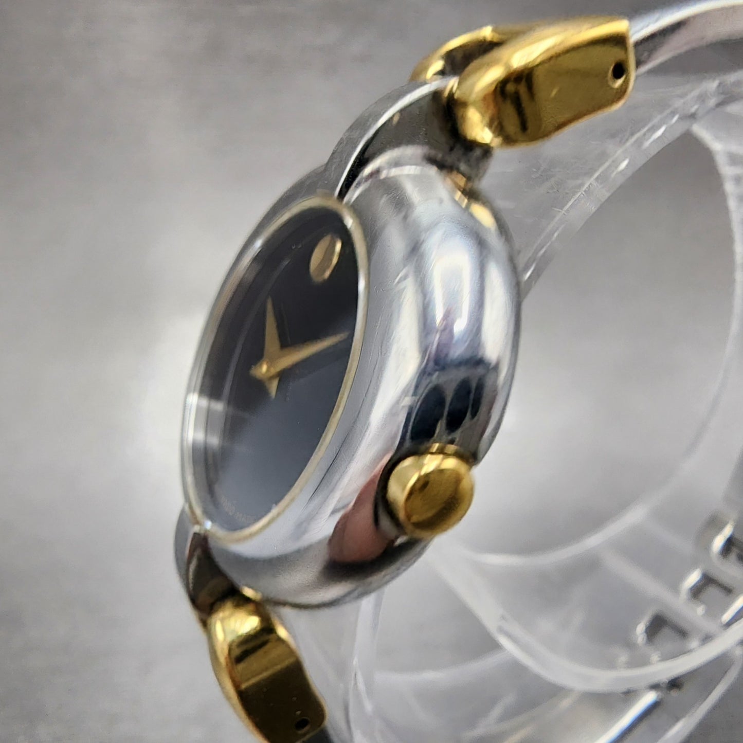 Movado Vivo Watch Women 28mm Black Dial Two Tone Round 81 A1 1701 New Battery