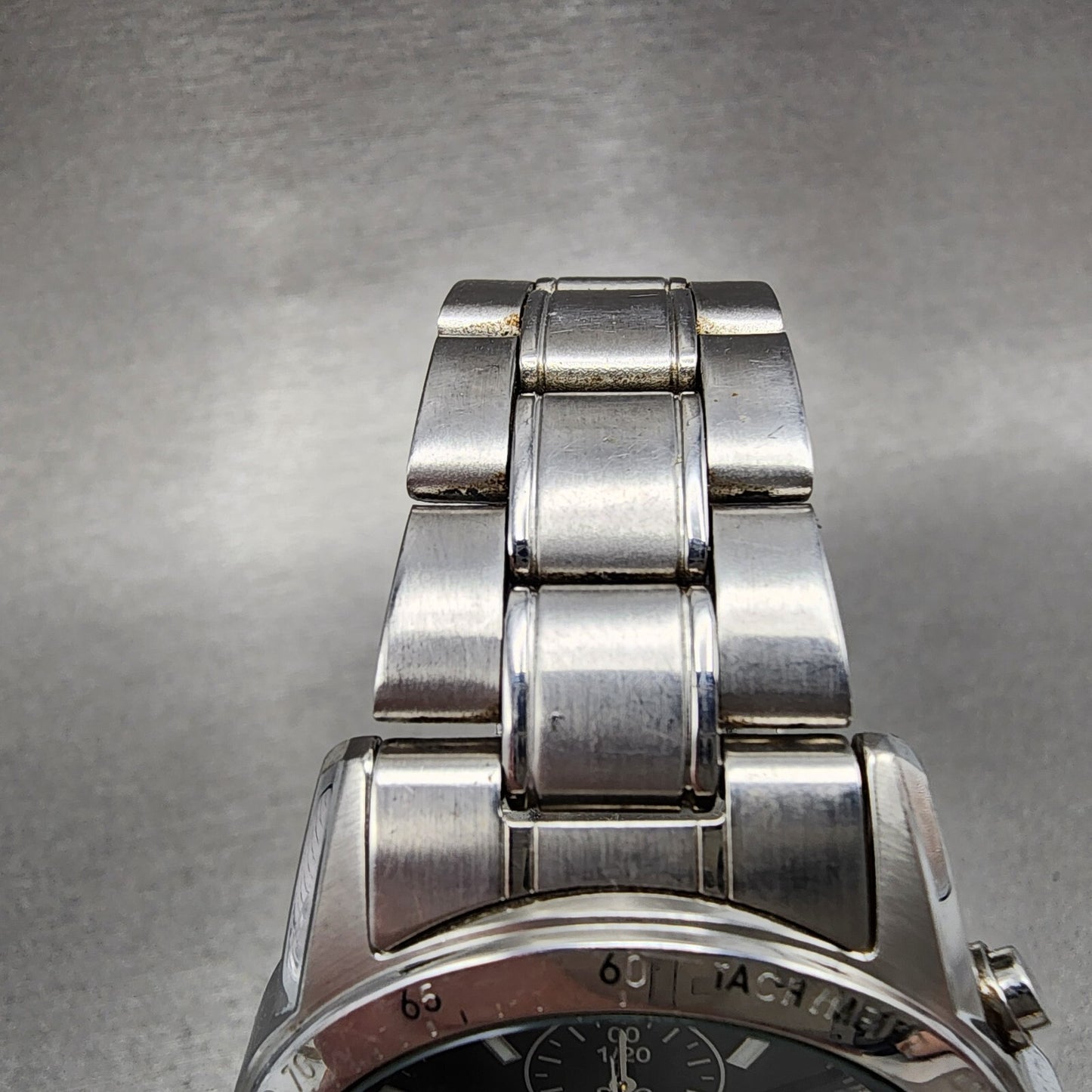 Seiko Chronograph Watch Men 38mm Black Dial Silver Tone Date 7t92-0dw0 New Batt