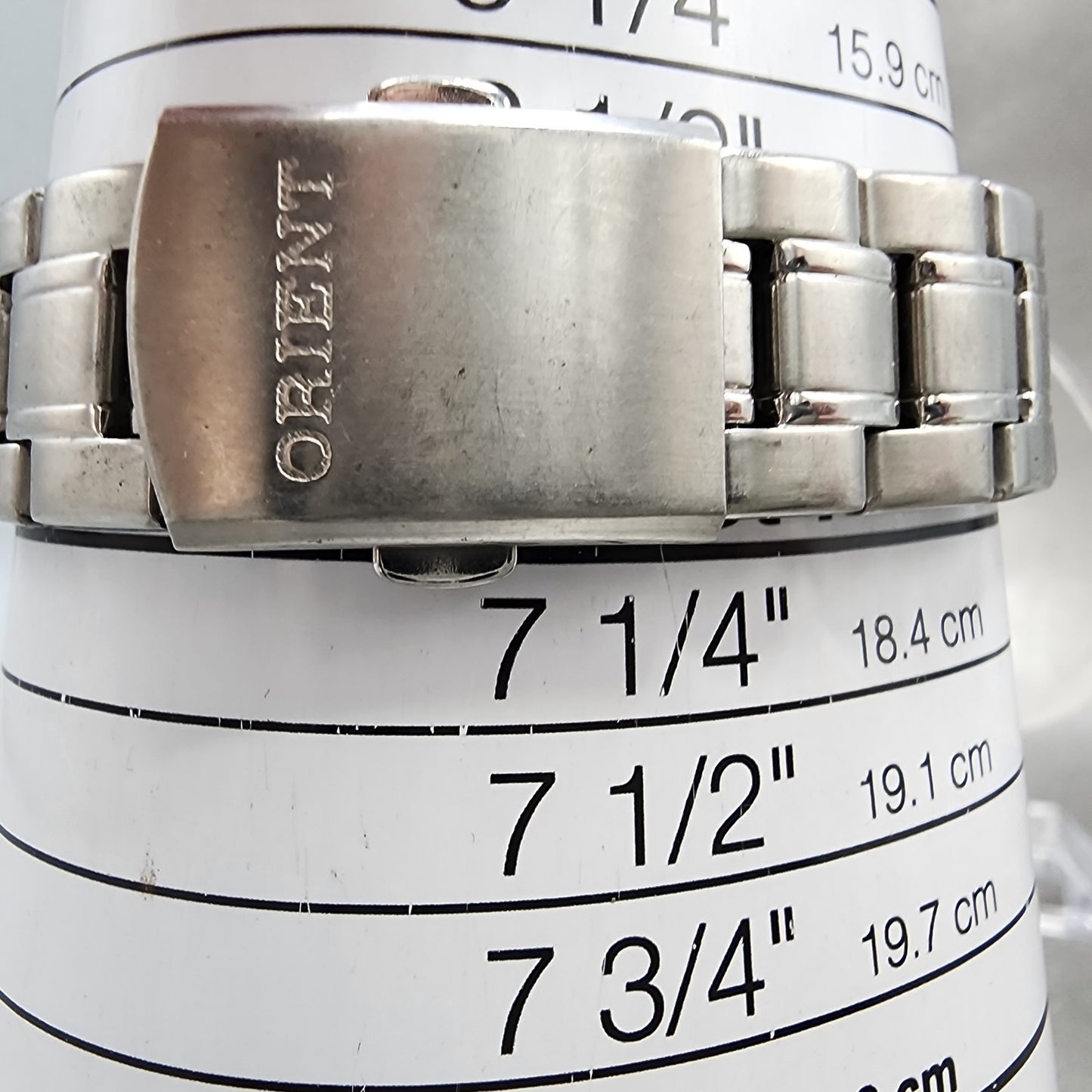 Orient Swimmer Watch Men 36mm White Dial Silver Tone Date Round New Battery10