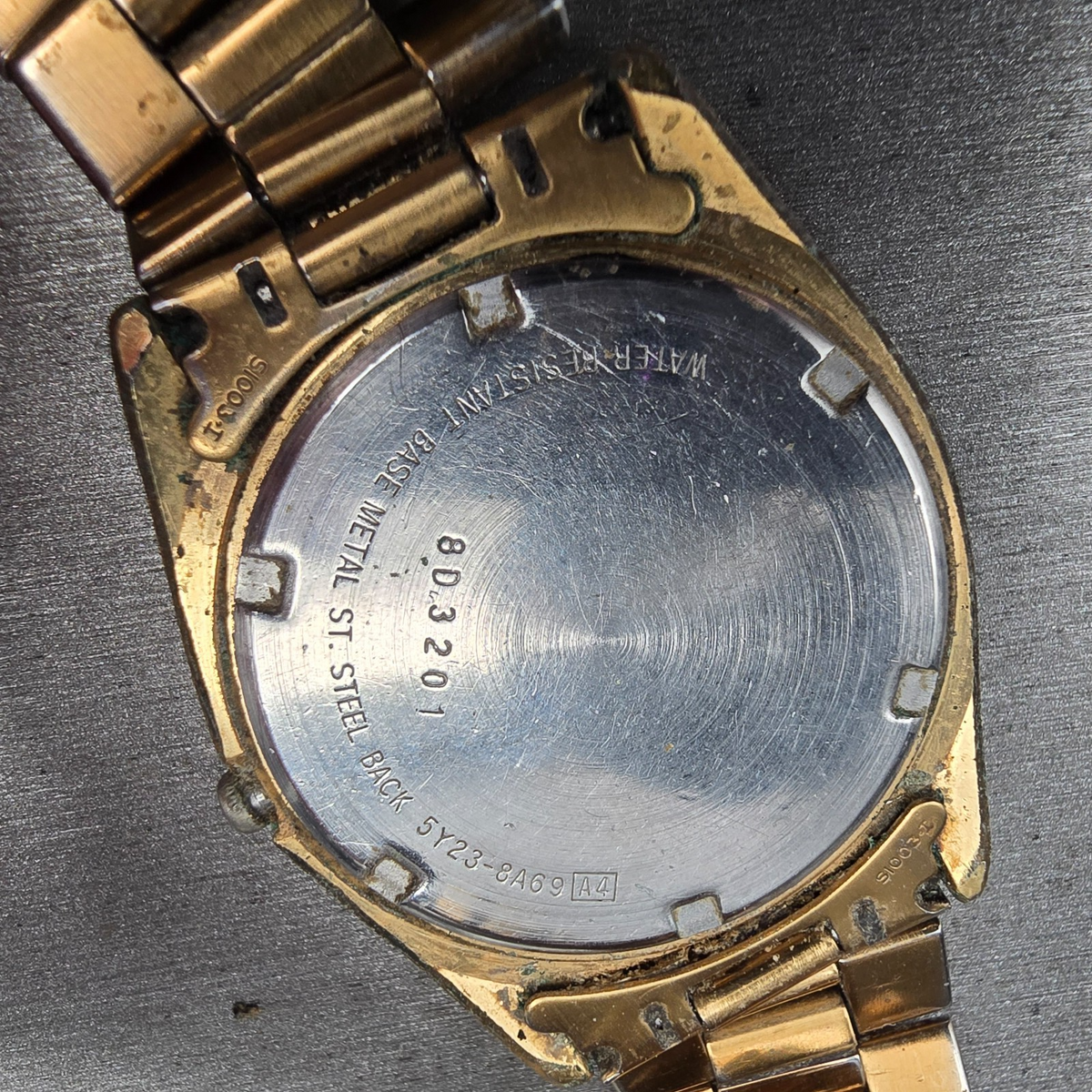 Seiko President Watch Men 36mm Gold Dial Gold Tone Daydate 5Y23-8A69 New Battery10