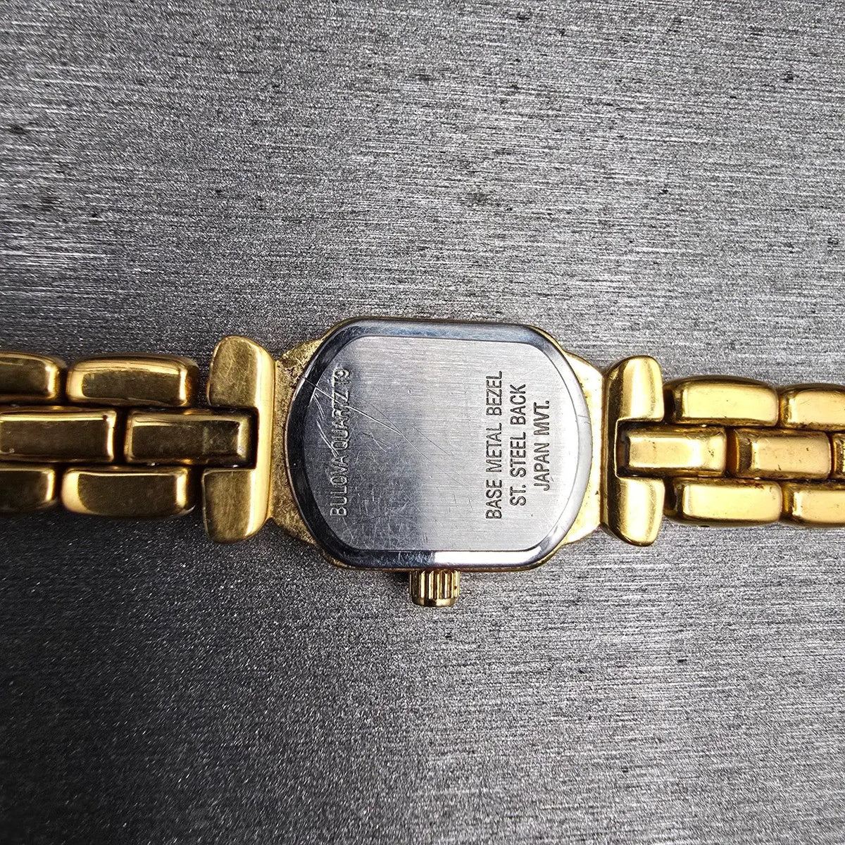 Bulova Watch Women 14mm MOP Dial Gold Hexagon 97S30 New Battery Diamond VTG10