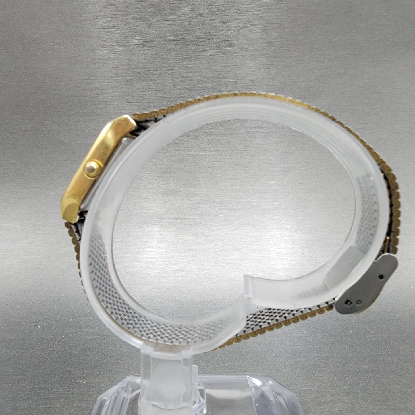 Seiko Tank Watch Women 16mm Gold Dial Gold Tone Rectangle 1N01-5A00 New Battery