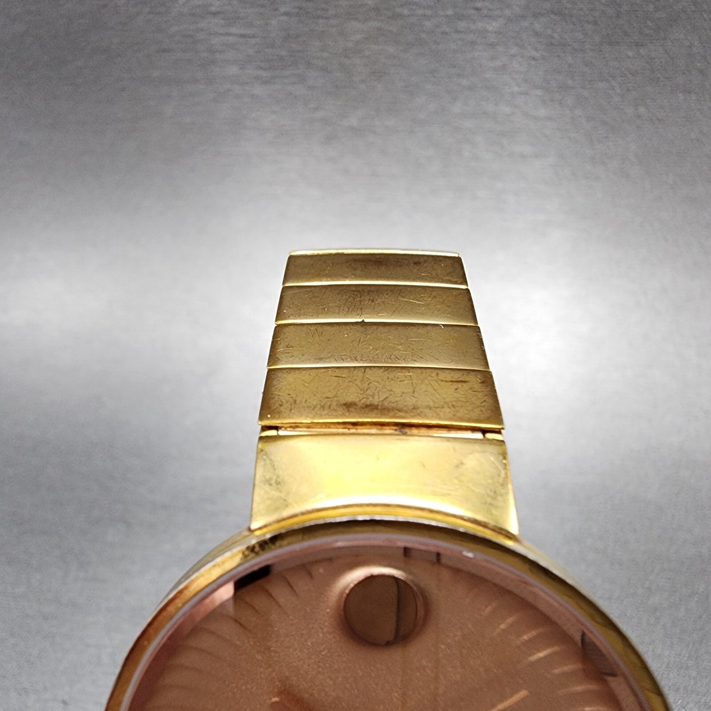 Movado EDGE Watch Women 34mm Pink Dial Rose Gold Tone Round New Battery