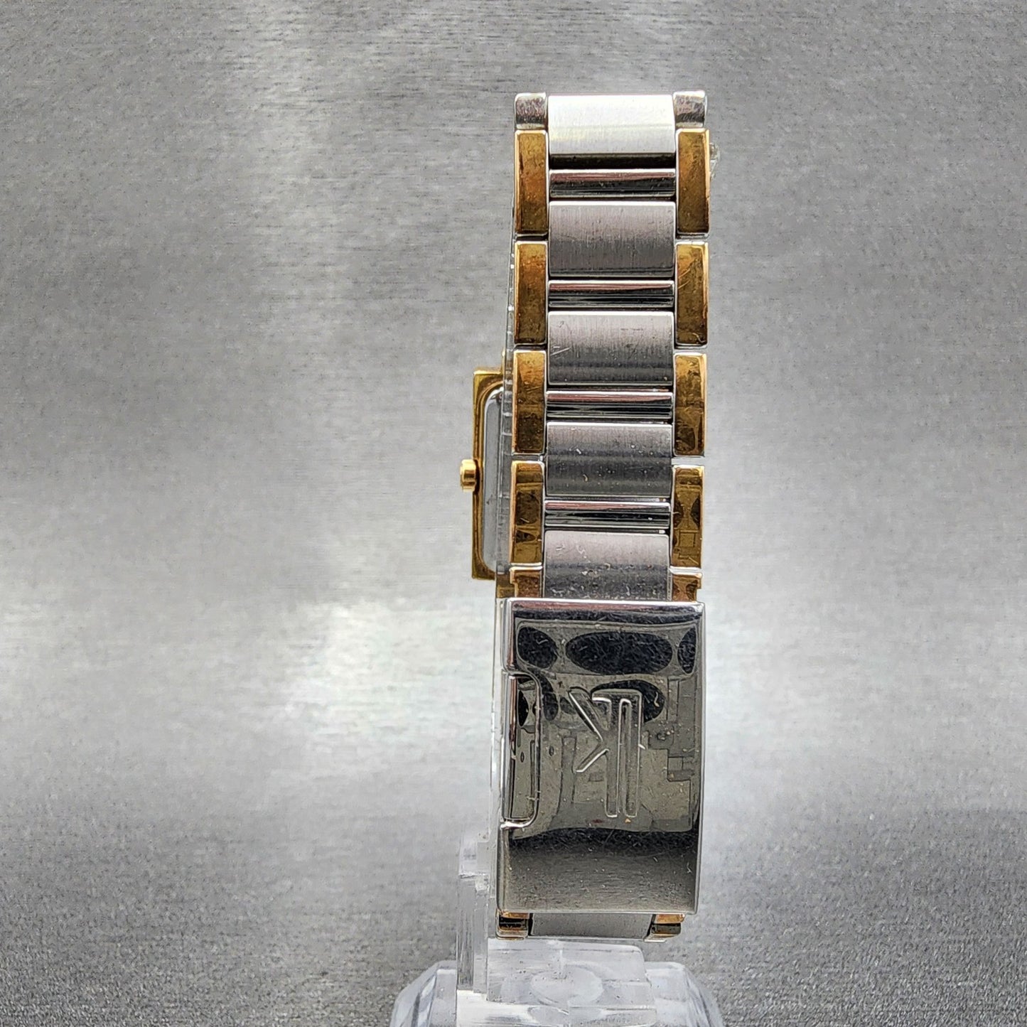 Seiko Lukia Tank Watch Women 21mm Silver Dial Two Tone 1n01-0ea0 New Battery