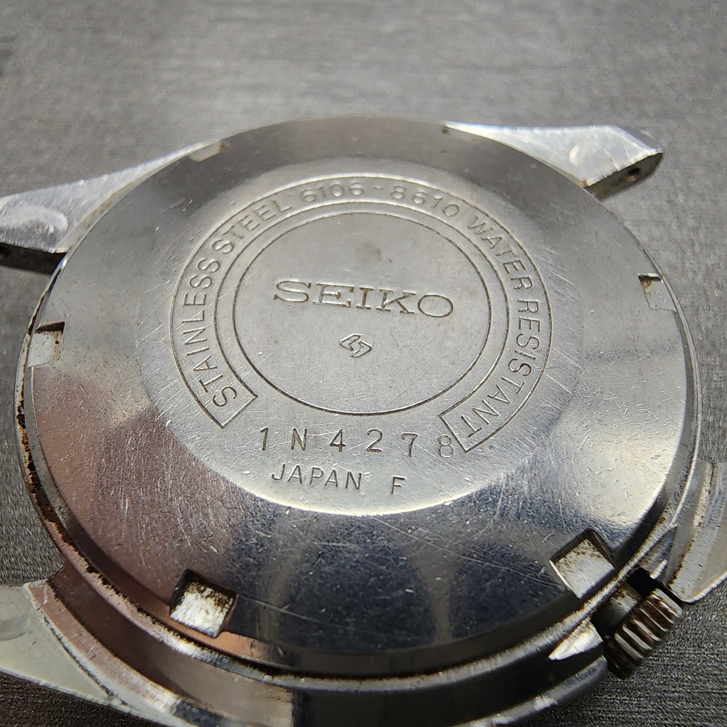 Seiko 5Actus SS Watch Men 37mm Silver Dial Silver Tone Daydate 6106-8610 Runs