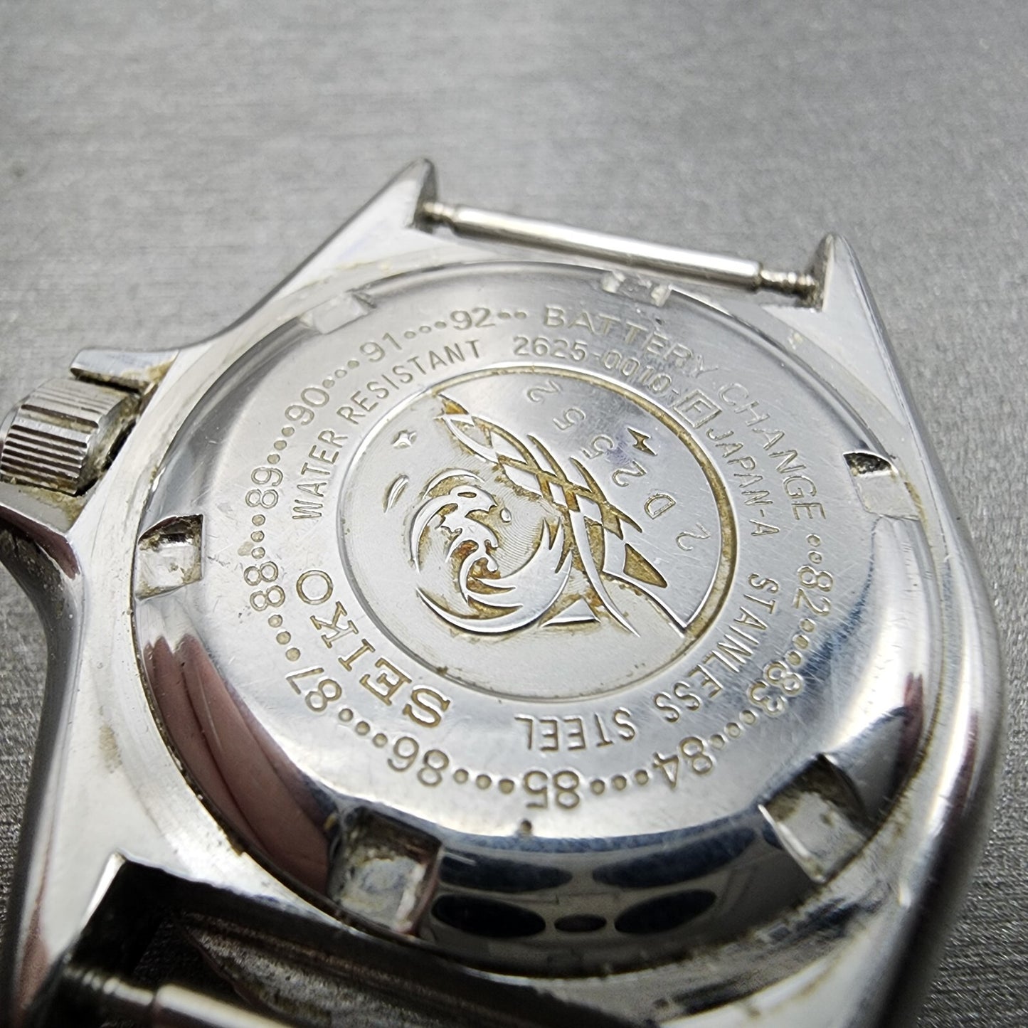 Seiko Diver watch Women 33mm Orange Dial silver Tone Date 2625-0010 New Battery