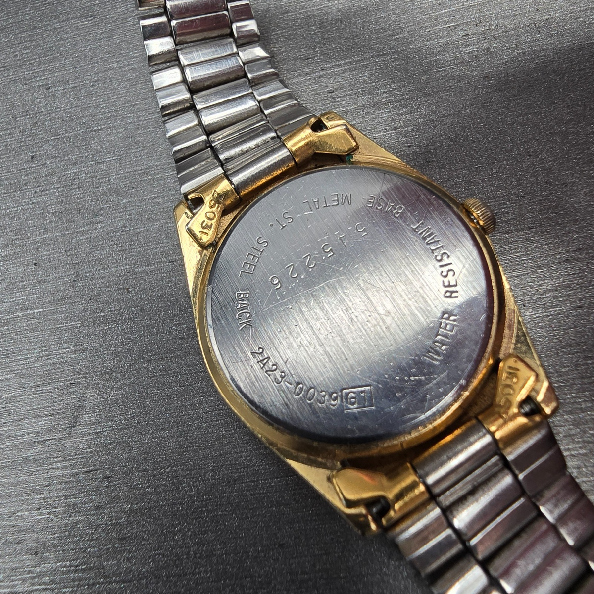 Seiko SQ Watch Women 23mm Gold Dial Gold Daydate Round 2A23-0039 New Battery JP210