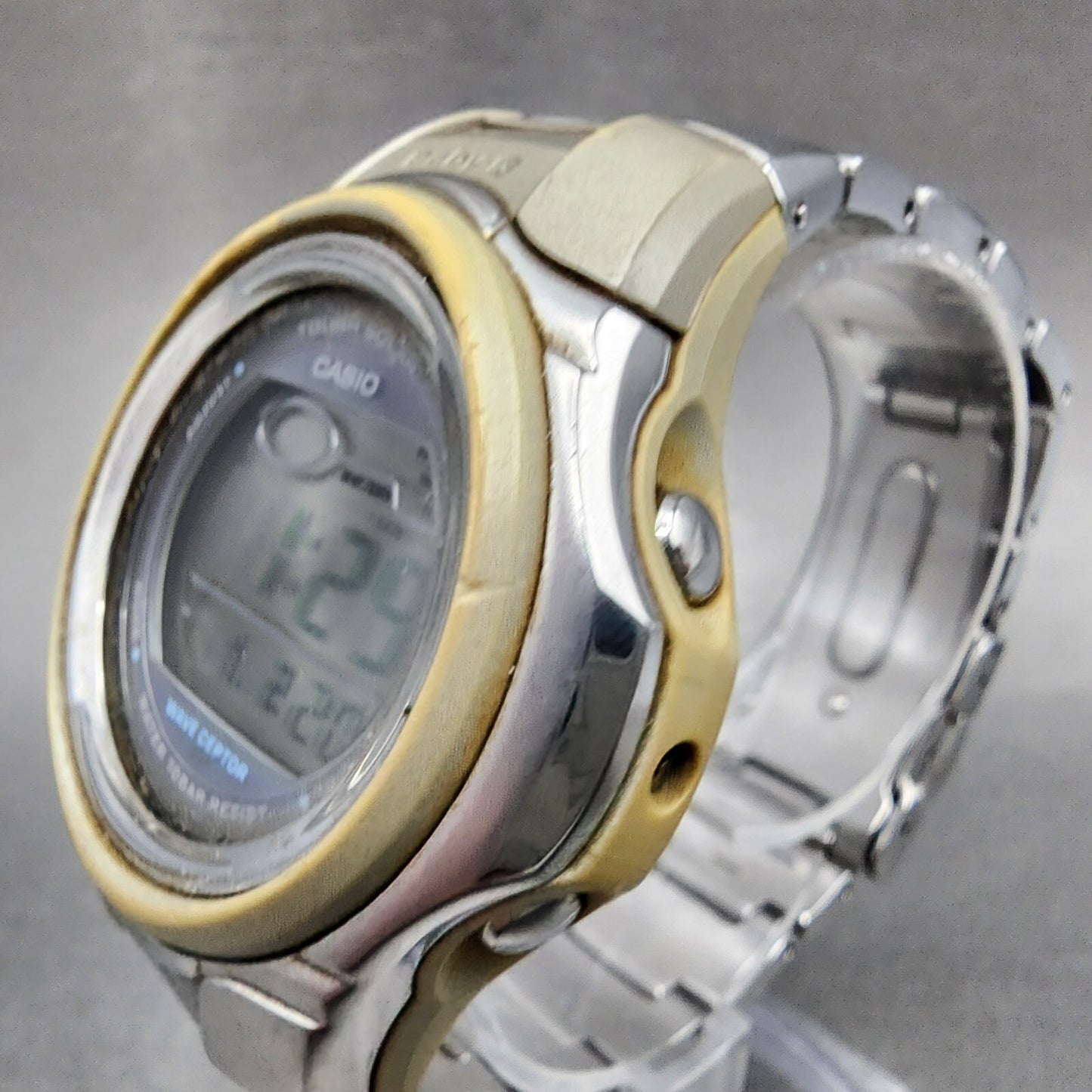 Casio Baby-G MSG-900D Watch Women 42mm Digital Silver Tone Alarm Chrono Solar