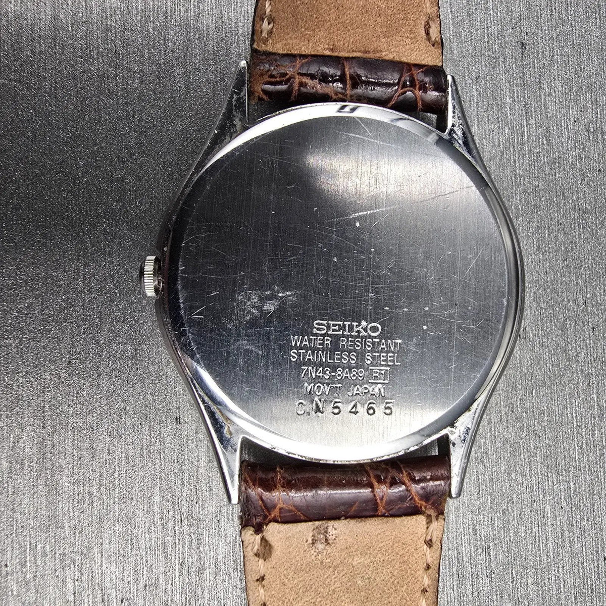 Seiko Watch Men 34mm Silver Dial Silver Tone Daydate Round 7N43-8A89 New Battery10