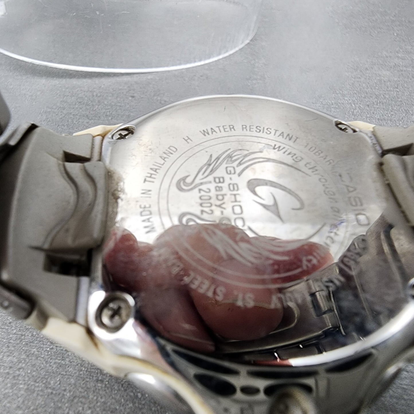 Casio Baby G Watch Women 42mm Digital Silver Tone Alarm Chrono MSG-140LV New Bat