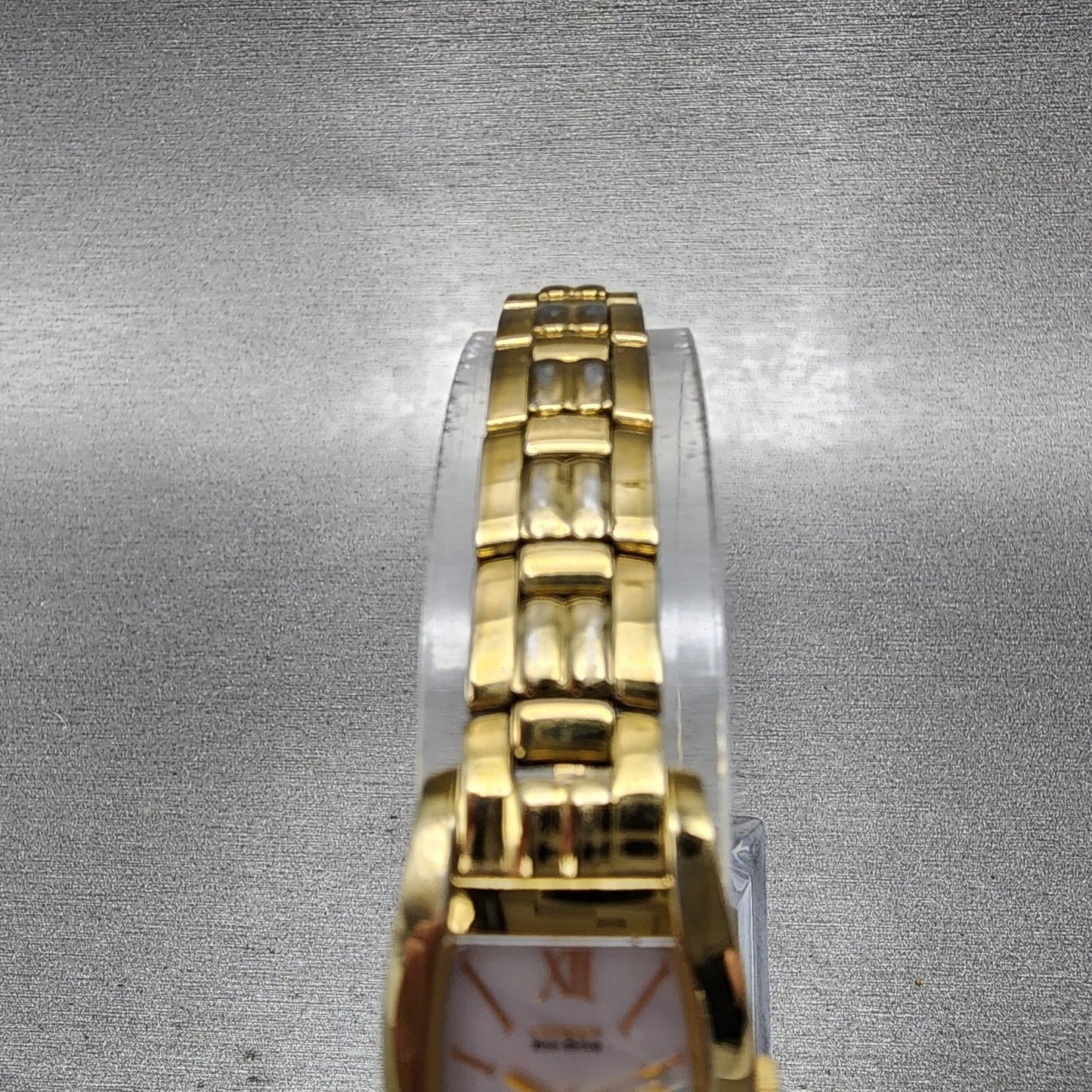 Citizen Eco-Drive Stiletto Watch Women 18mm MOP Dial Gold Tone G670-S008433 Runs