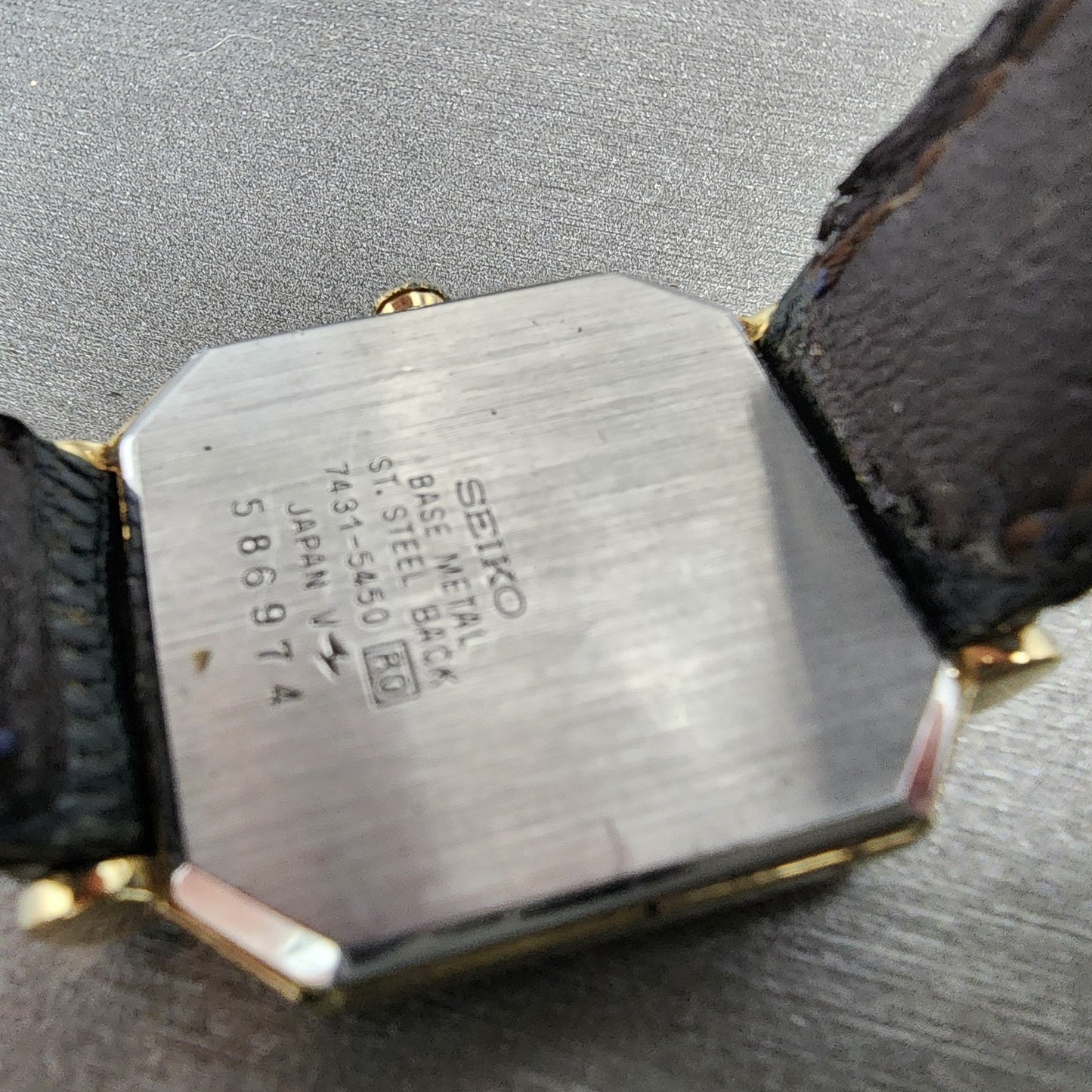 Seiko Tank Watch Unisex 26mm White Dial Gold Tone 7431-5450 PARTS