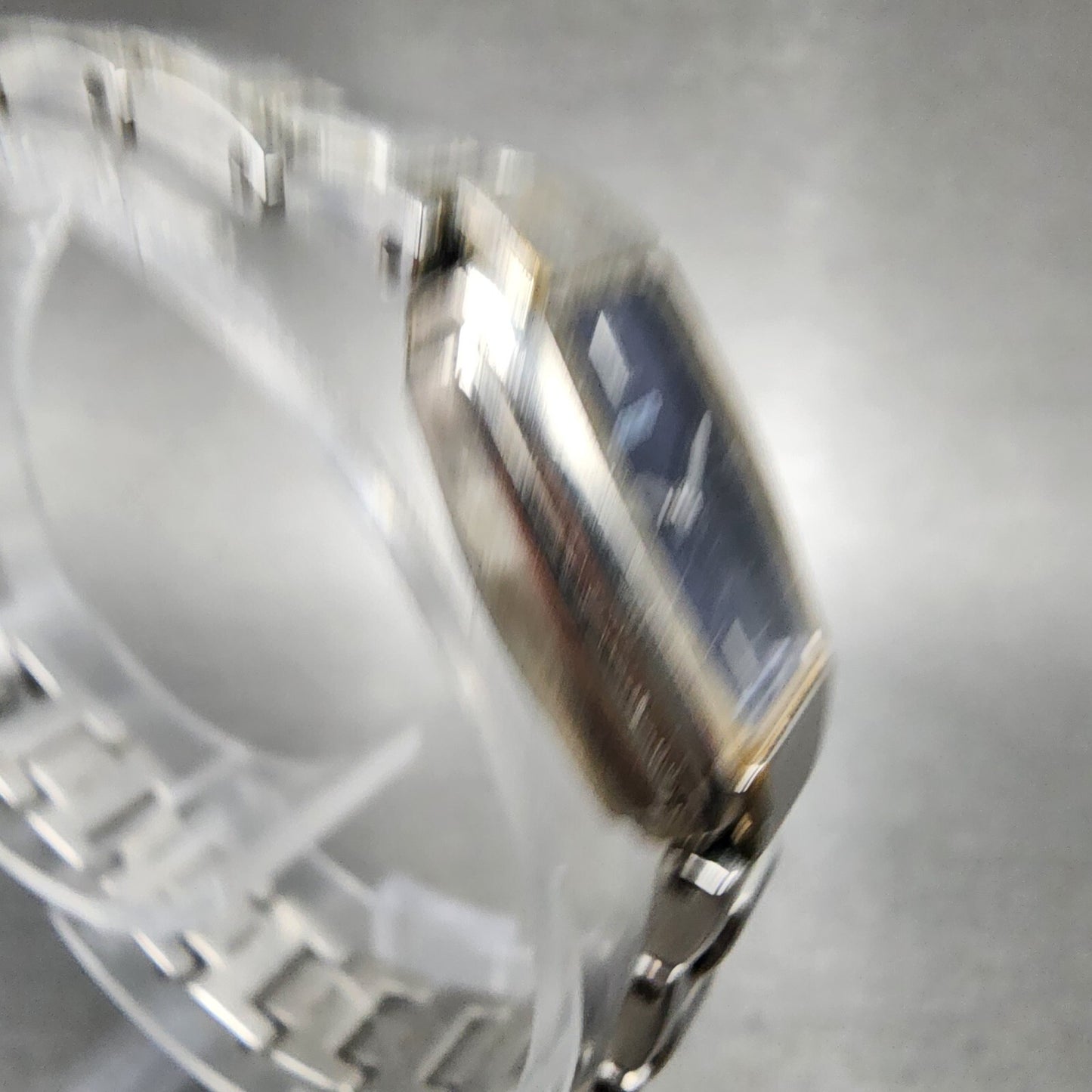 VTG Seiko Watch Women 16mm Blue Dial Silver Tone Rectangle 1N00-0GA0 New Battery