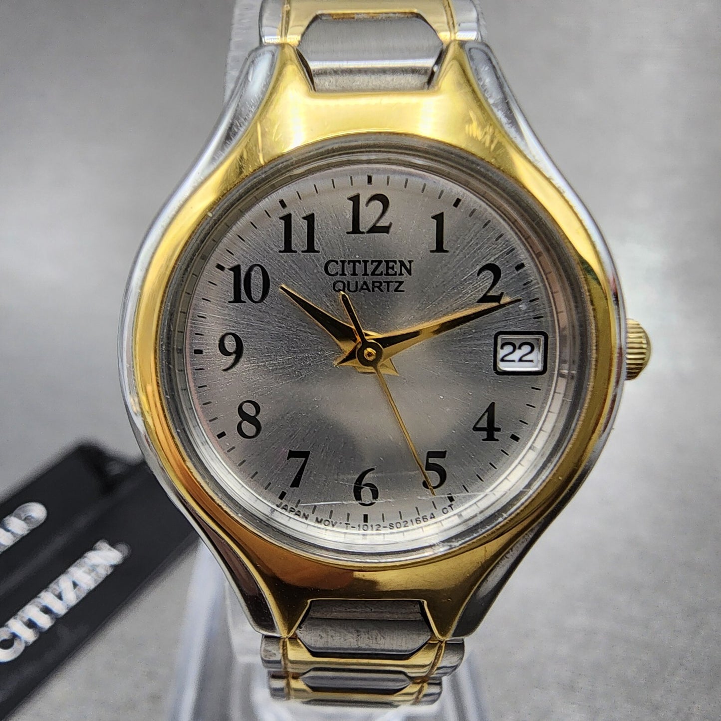 Citizen Watch Women 23mm Silver Dial Two Tone Date Round eu2254-51a New Batt B12