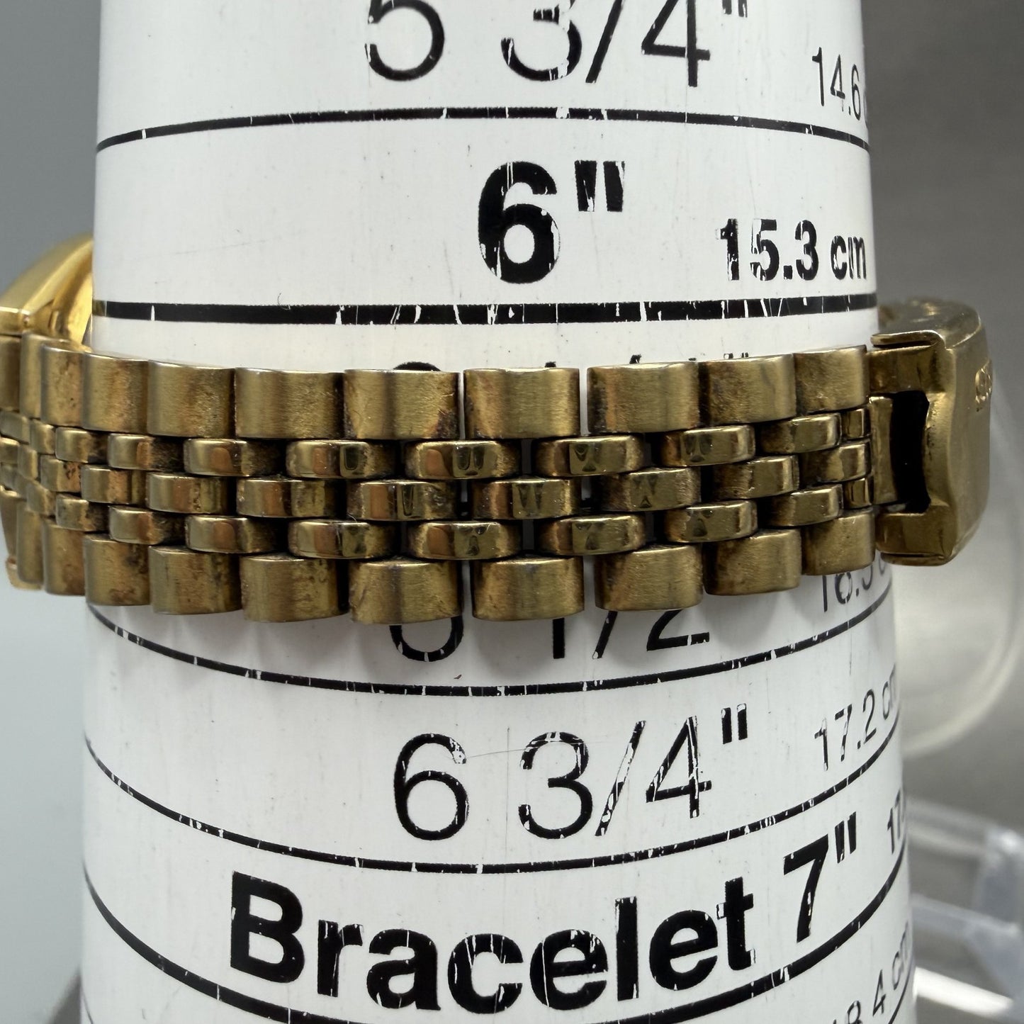 Seiko Watch Women 25mm Gold Dial Gold Tone Daydate Round 7N830041 New Battery10