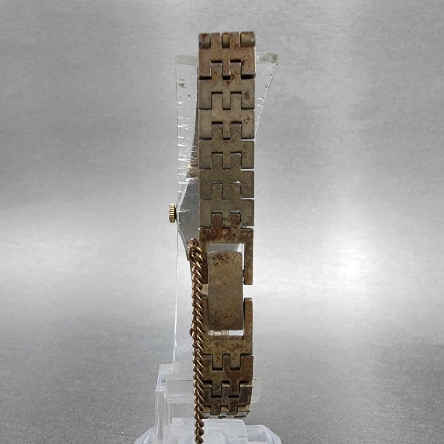 Seiko Watch Women 17mm Champagne Dial Gold Tone Manual Wind Oval 11-7849 Runs
