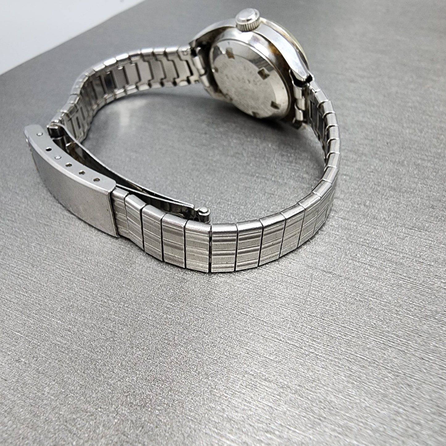 Seiko Automatic Watch Women 23mm Black Dial Silver Tone Date 2517-0221 PARTS