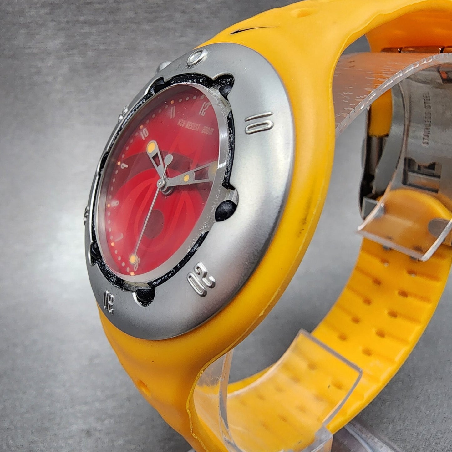 Nike Dive Watch Men 43mm Red Dial Orange Tone Date Round 131770 New Battery