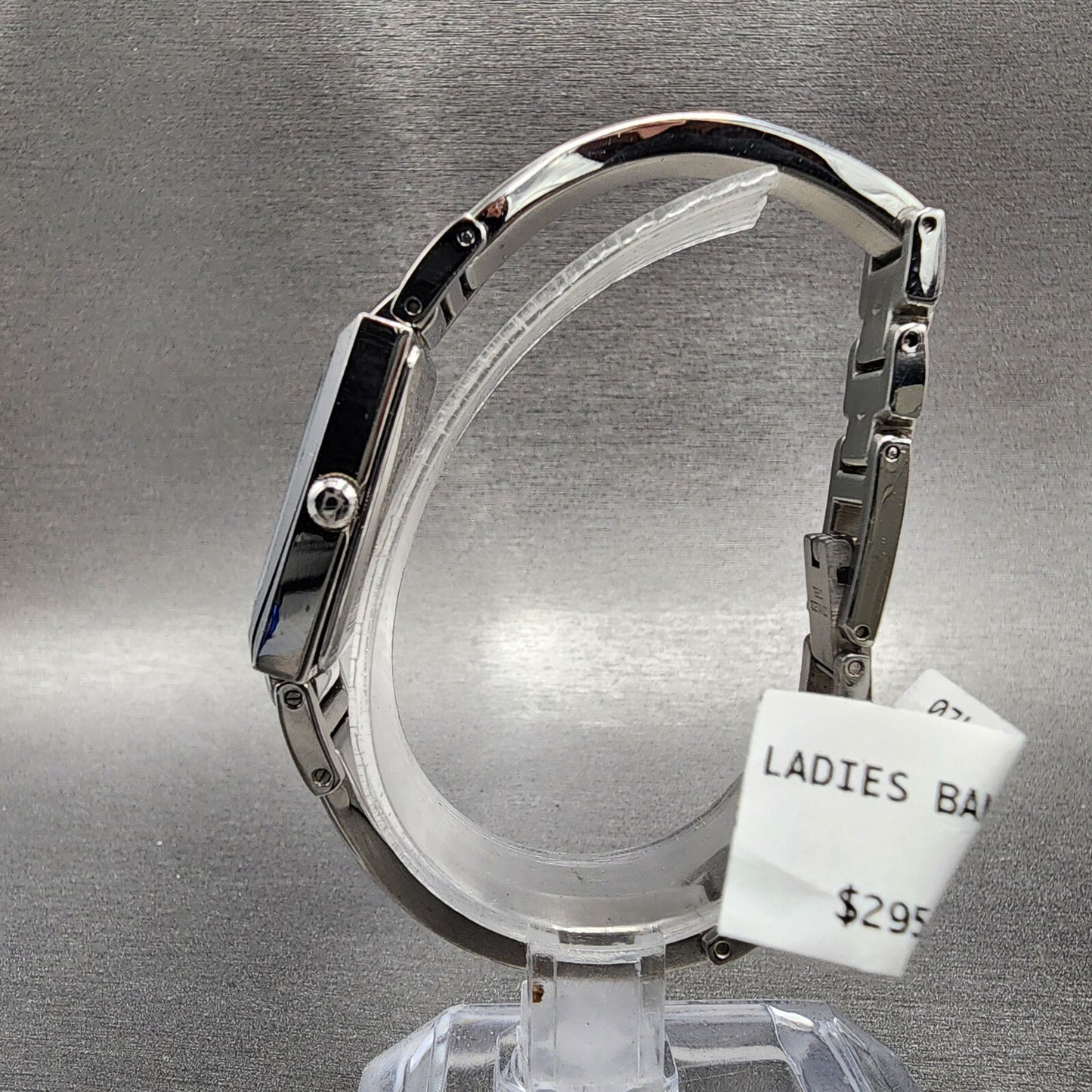 Bulova Tank Watch Women 18mm Black MOP Dial Steel Rectangle 96P209 New Battery