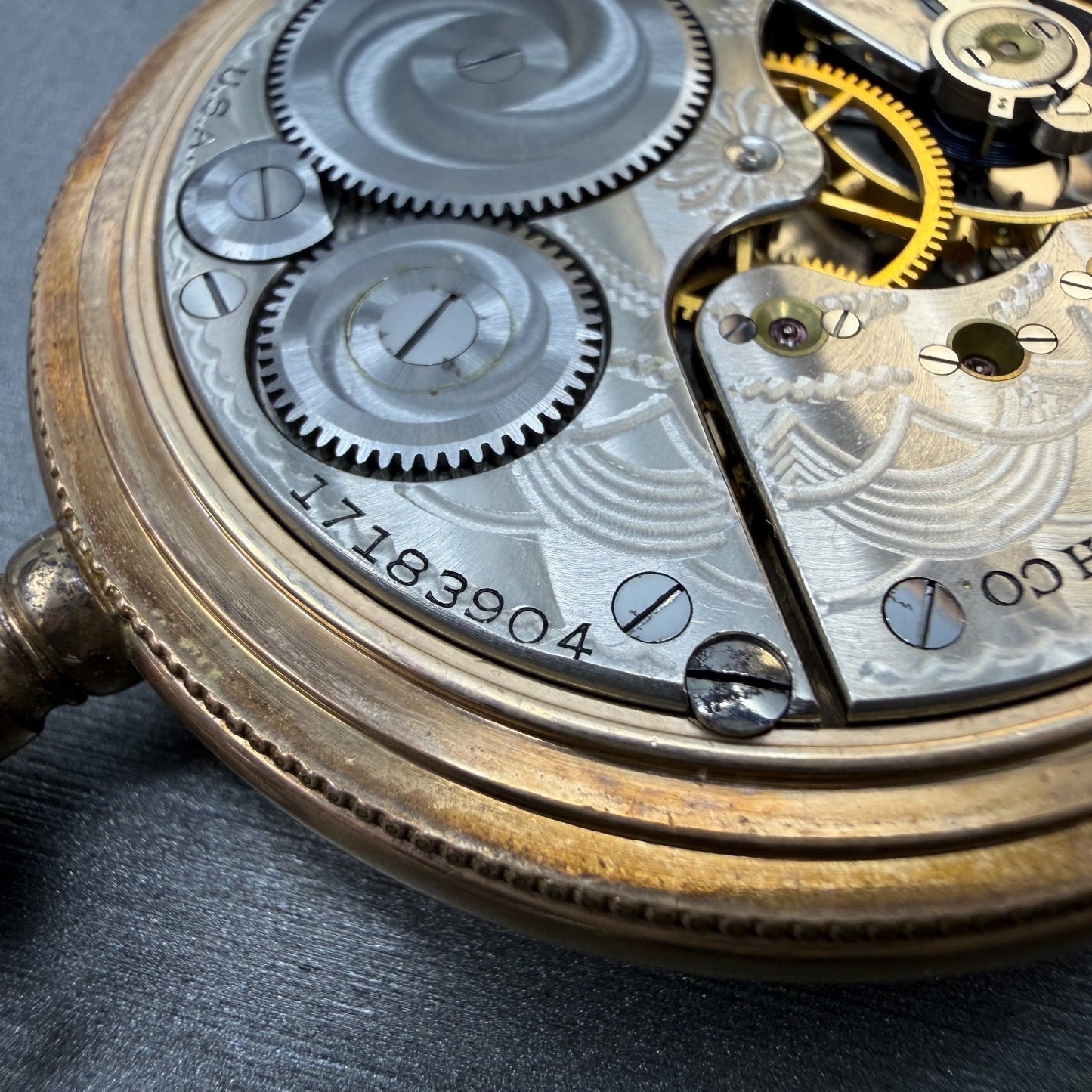 C.D.Peacock Elgin Pocket Watch 51.5mm White Dial Gold Filled Grade Runs11
