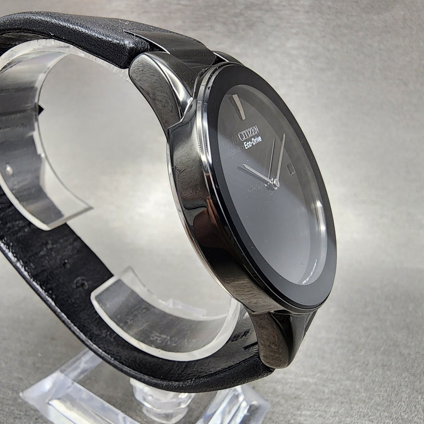 Citizen Eco-Drive Axiom Watch Men 40mm Black Dial Black Tone Leather Date Works
