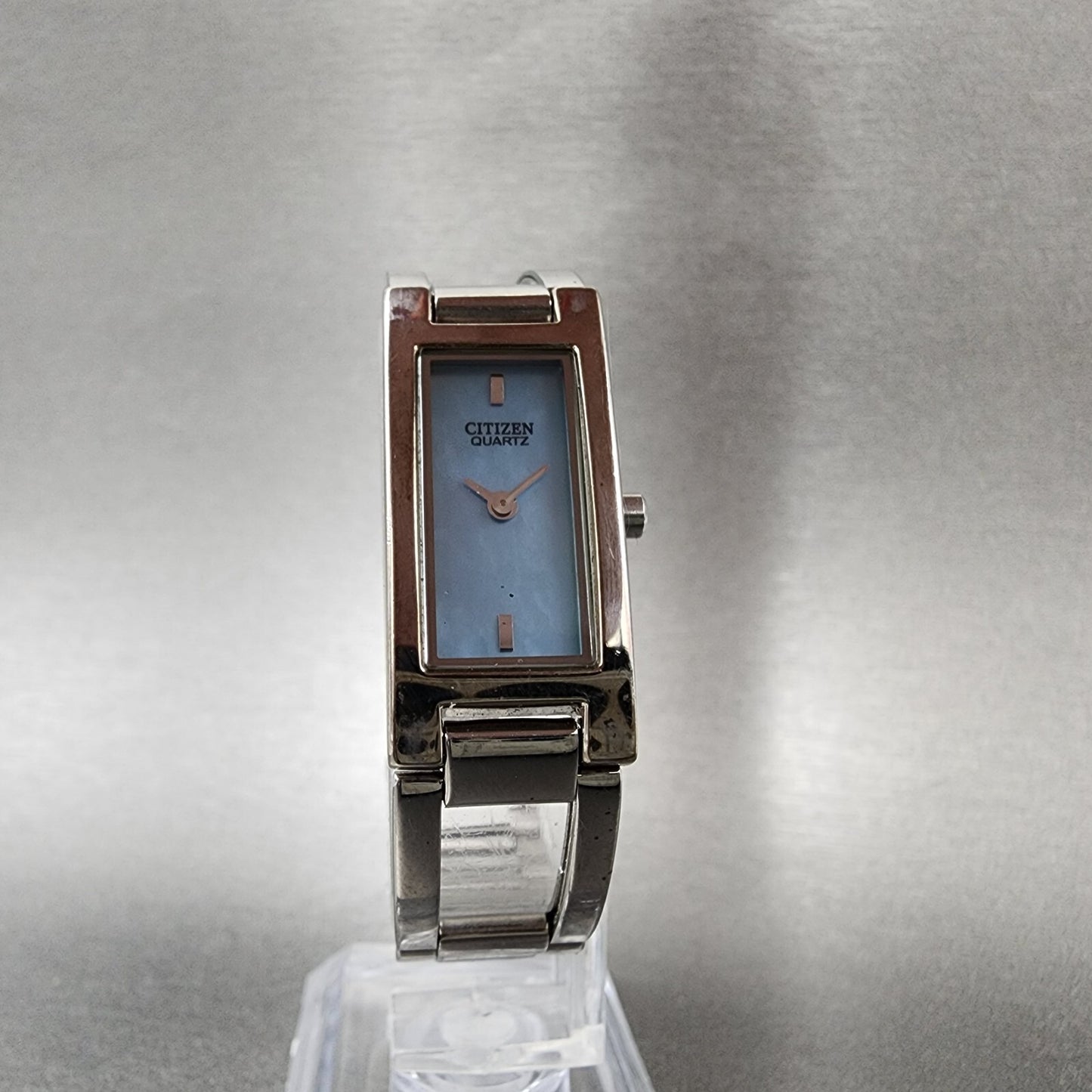 Citizen Tank Watch Women 15mm MOP Dial Silver Tone Rectangle 5421-S98985 New Bat
