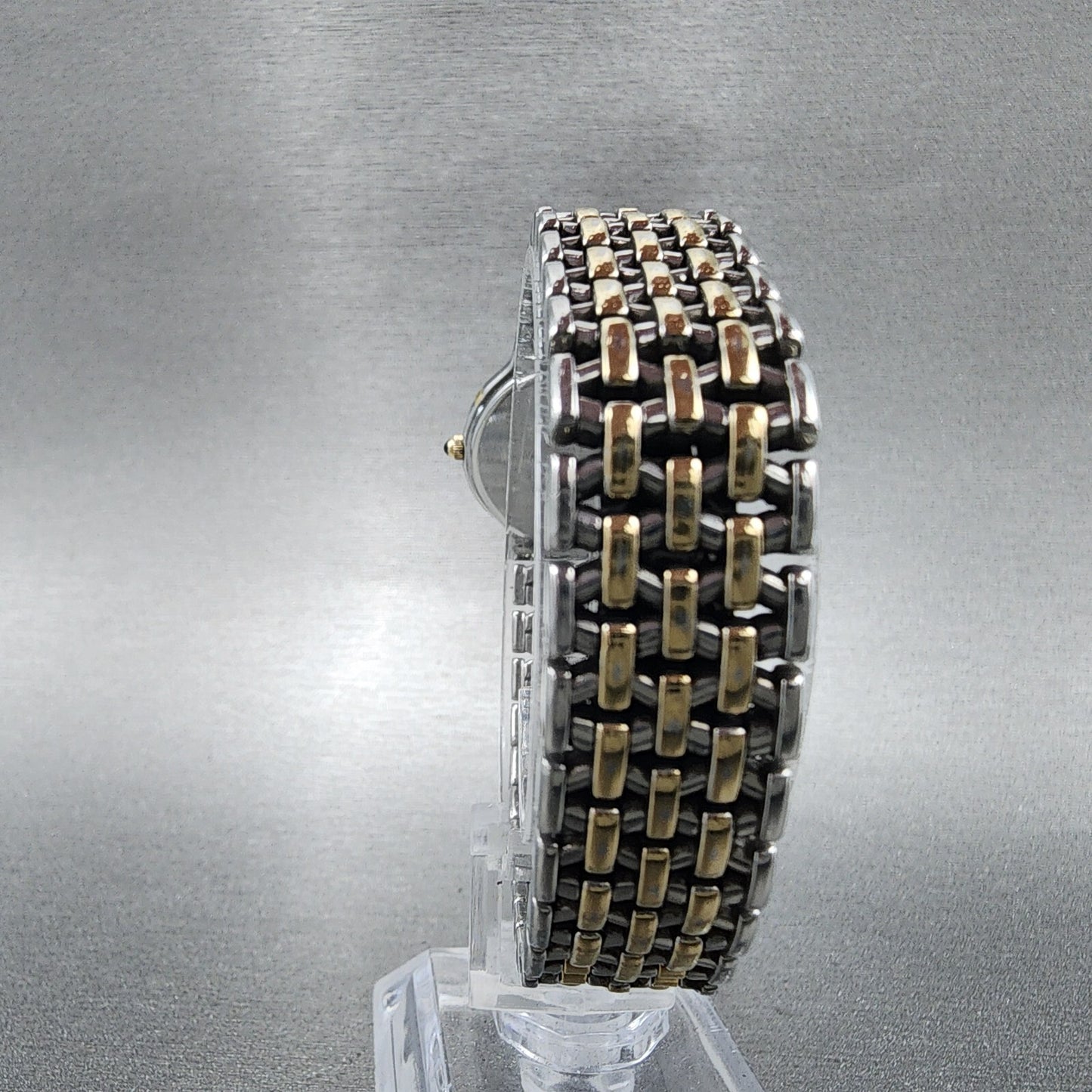 Seiko Exceline Watch Women 24mm Silver Dial Two Tone Round 7320-0410 New Battery