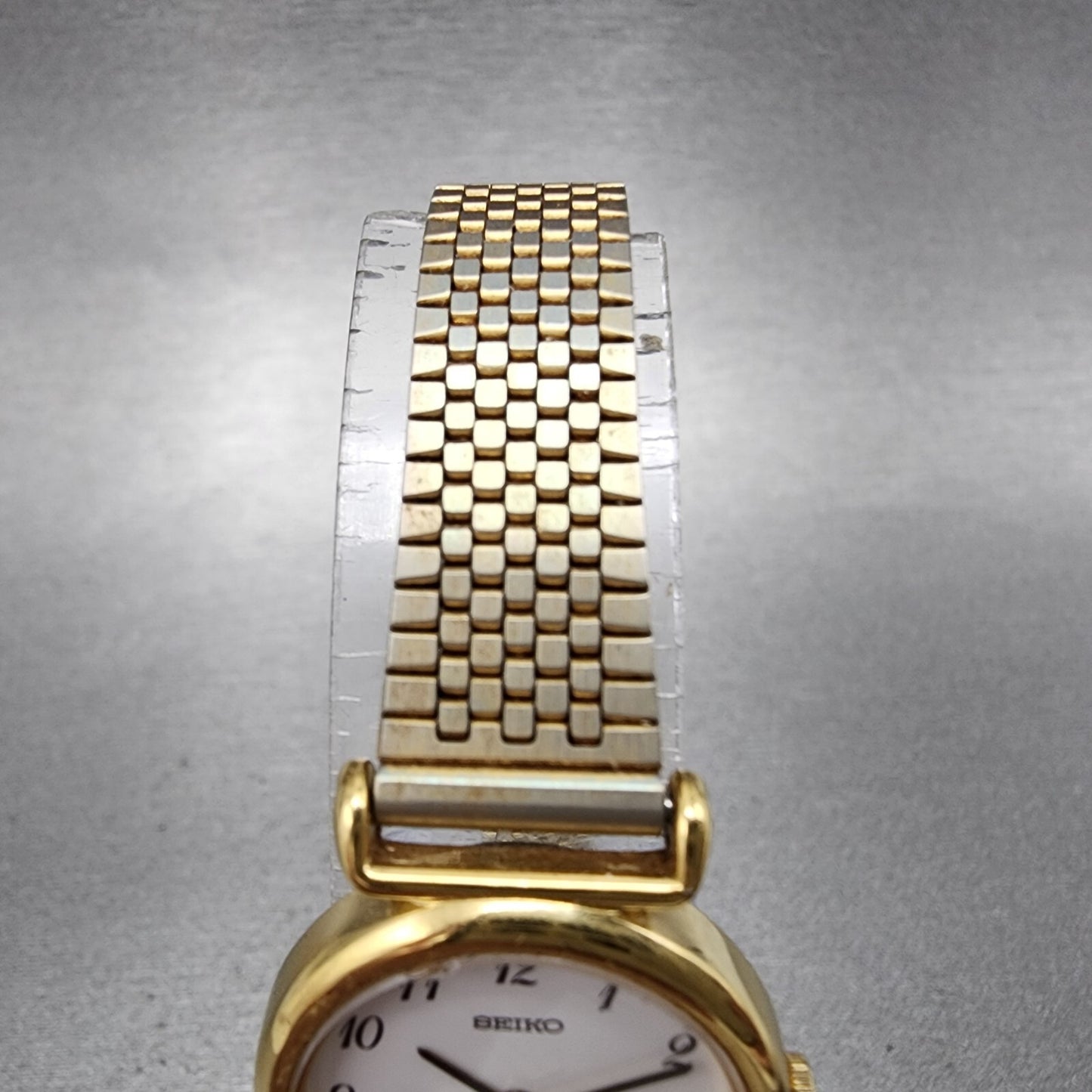 Seiko Watch Women 22mm White Dial Gold Tone Round 4n21-0052 New Battery