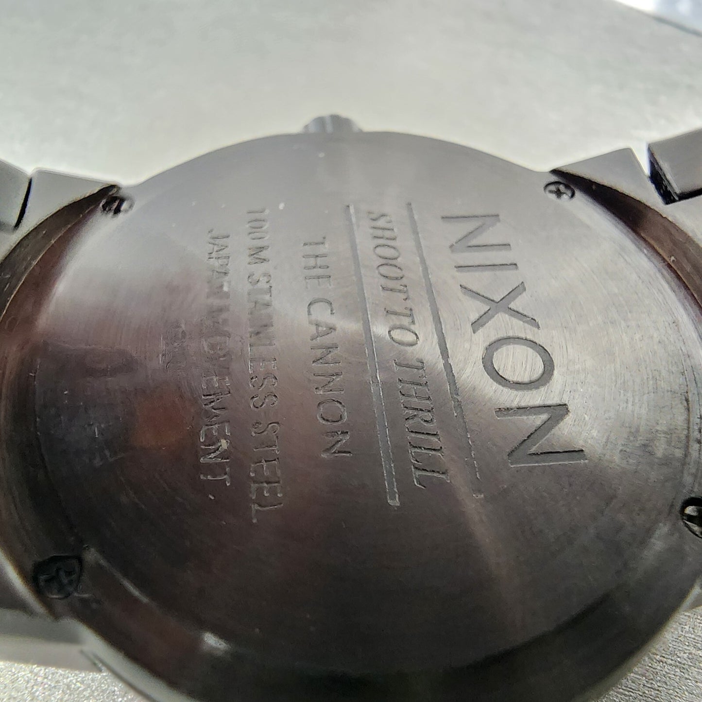 Nixon Cannon Watch Men 40mm Black Dial Black Tone Round Bracelet new Battery