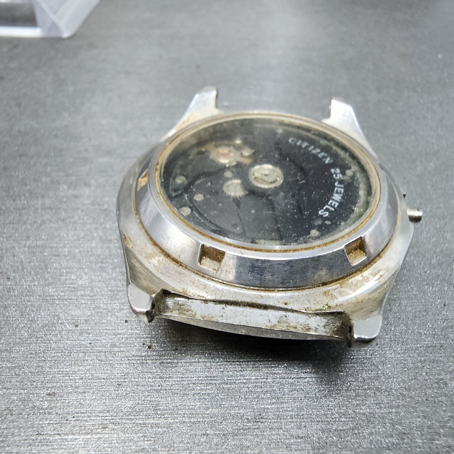 Citizen Skeleton Watch Men 38mm Silver Tone Round Automatic VTG PARTS10