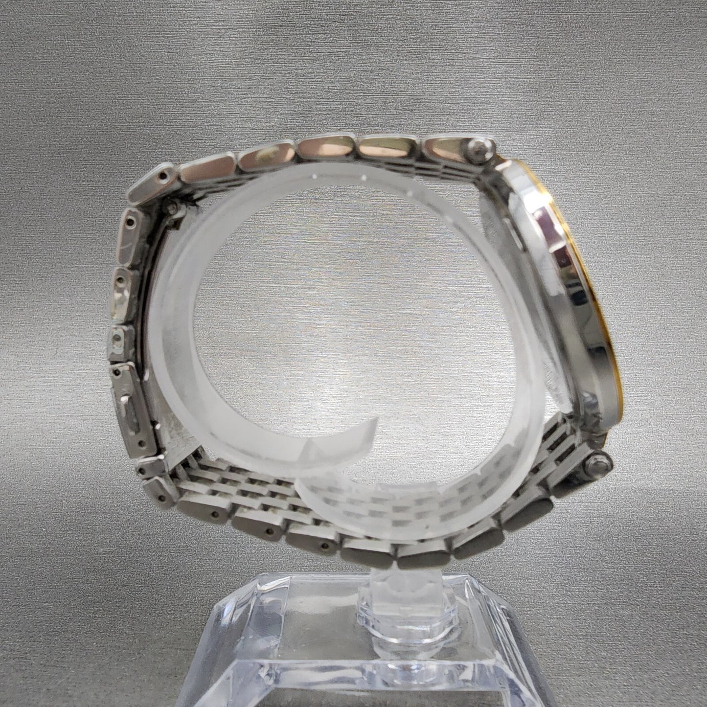 Michael Kors Darci Watch Women 39mm Purple Dial Two Tone Round MK3353 New Batt