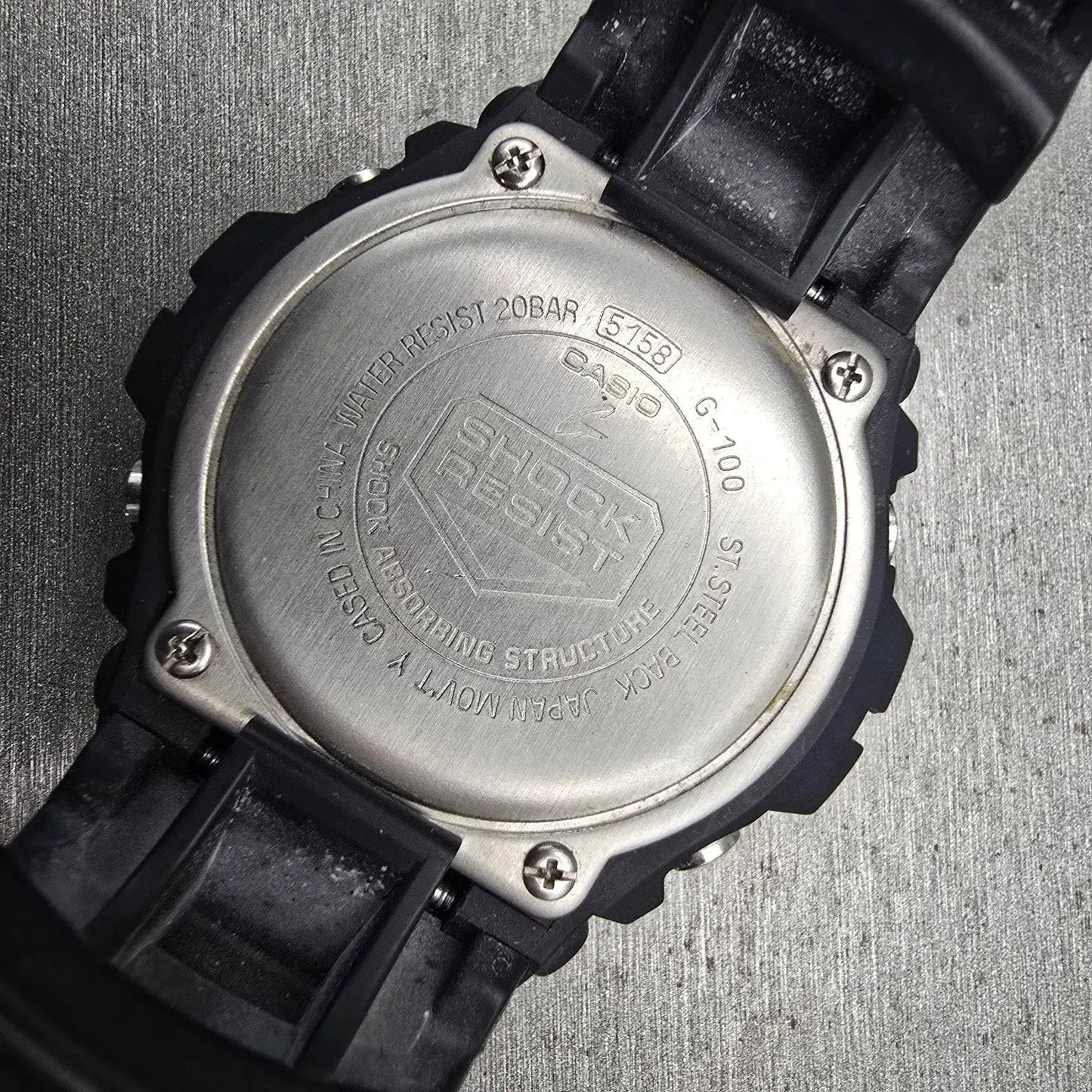 Casio G-Shock G-100 Watch Men 47mm Black Dial Black Case Alarm New Battery10
