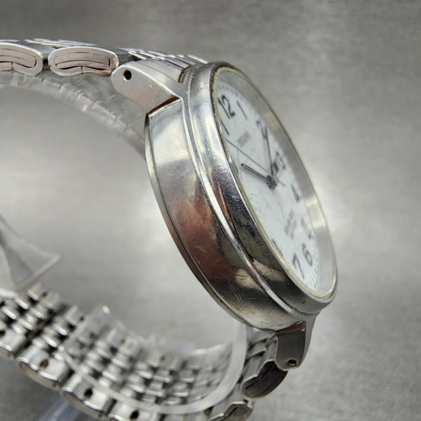 Citizen Reguno Solar Watch Men 38mm White Dial Steel Daydate E101-R005316 Runs