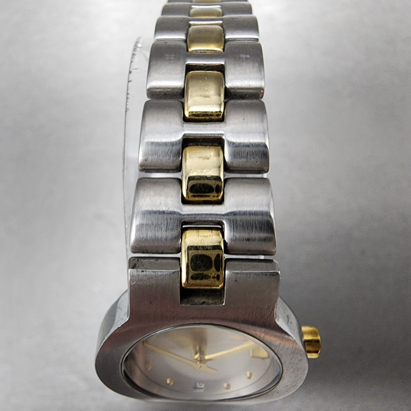 Skagen Watch Women 23mm Silver Dial Two Tone Date Round 236SGX New Battery