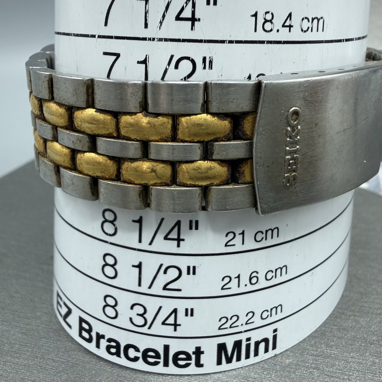 Seiko Watch Men 38mm Analog Digital Silver Dial Two Tone Round H801 New Battery10