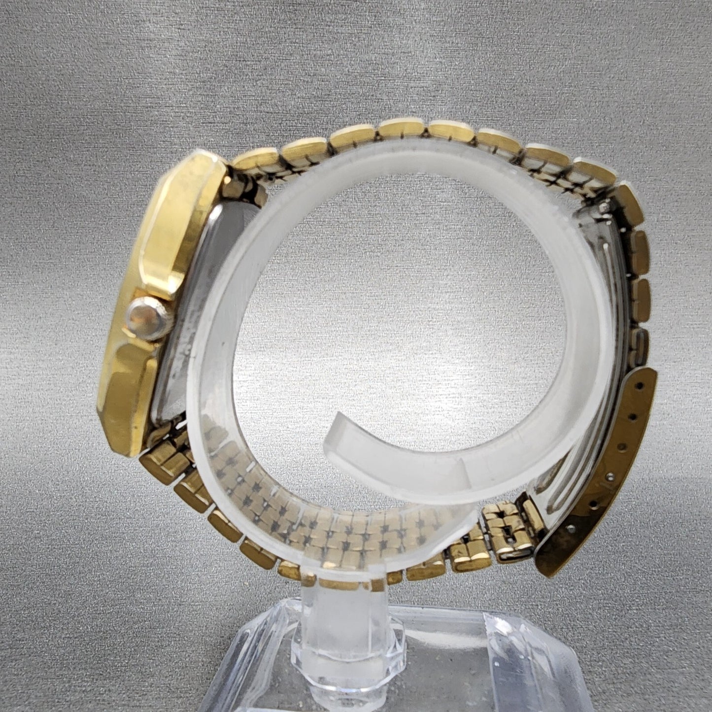 Seiko Chronos Watch Men 30mm Champagne Dial Gold Tone Daydate 5h23-5110 New Batt