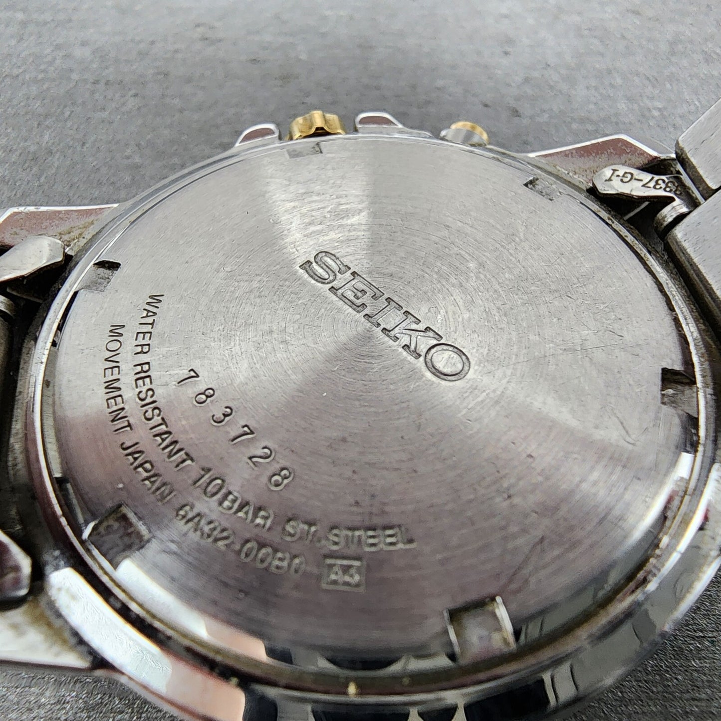 Seiko Perpetual Calendar Watch Men 39mm Blue Dial two Tone Date 6a3200b0 NewBat9