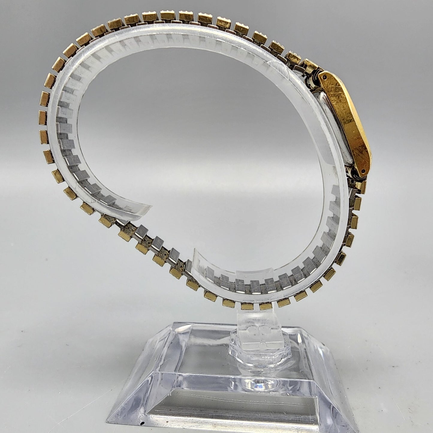 VTG Pulsar Watch Women Gold Tone Rectangle 16mm V233-5100 Stretch Band New Batt