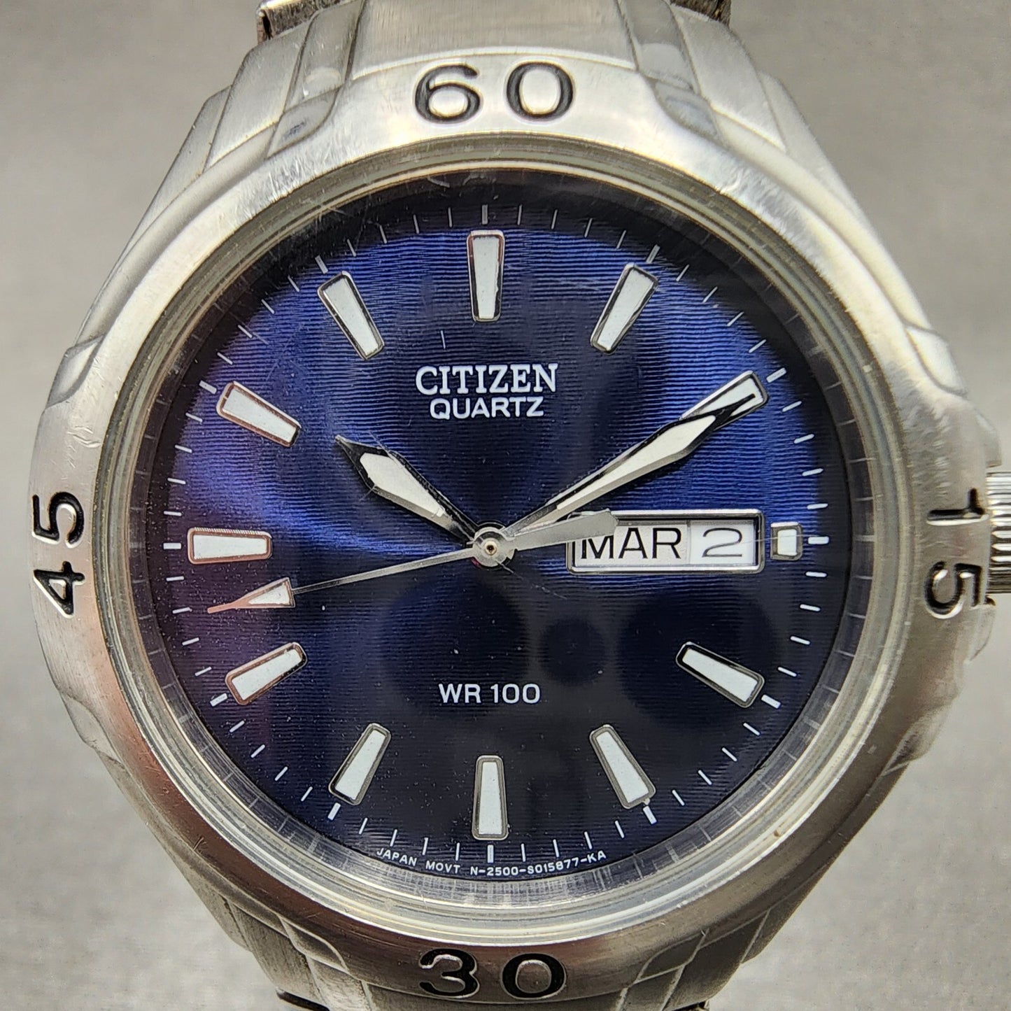 Citizen Dive Watch Men 38mm Blue Dial Steel Daydate Round 2500-S008557 PARTS