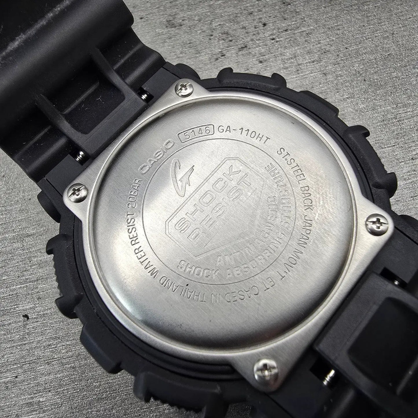Casio G-Shock GA-110HT Watch Men 51mm Black Dial Black Chrono Alarm New Battery10