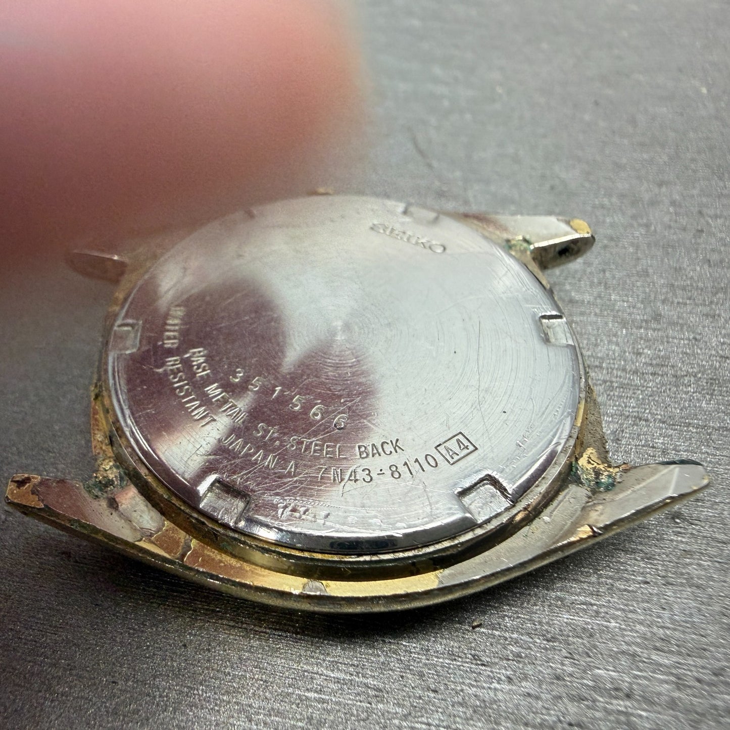 Seiko President Watch Men 37mm Gold Dial Gold Tone Daydate 7N43-8110 PARTS VTG11